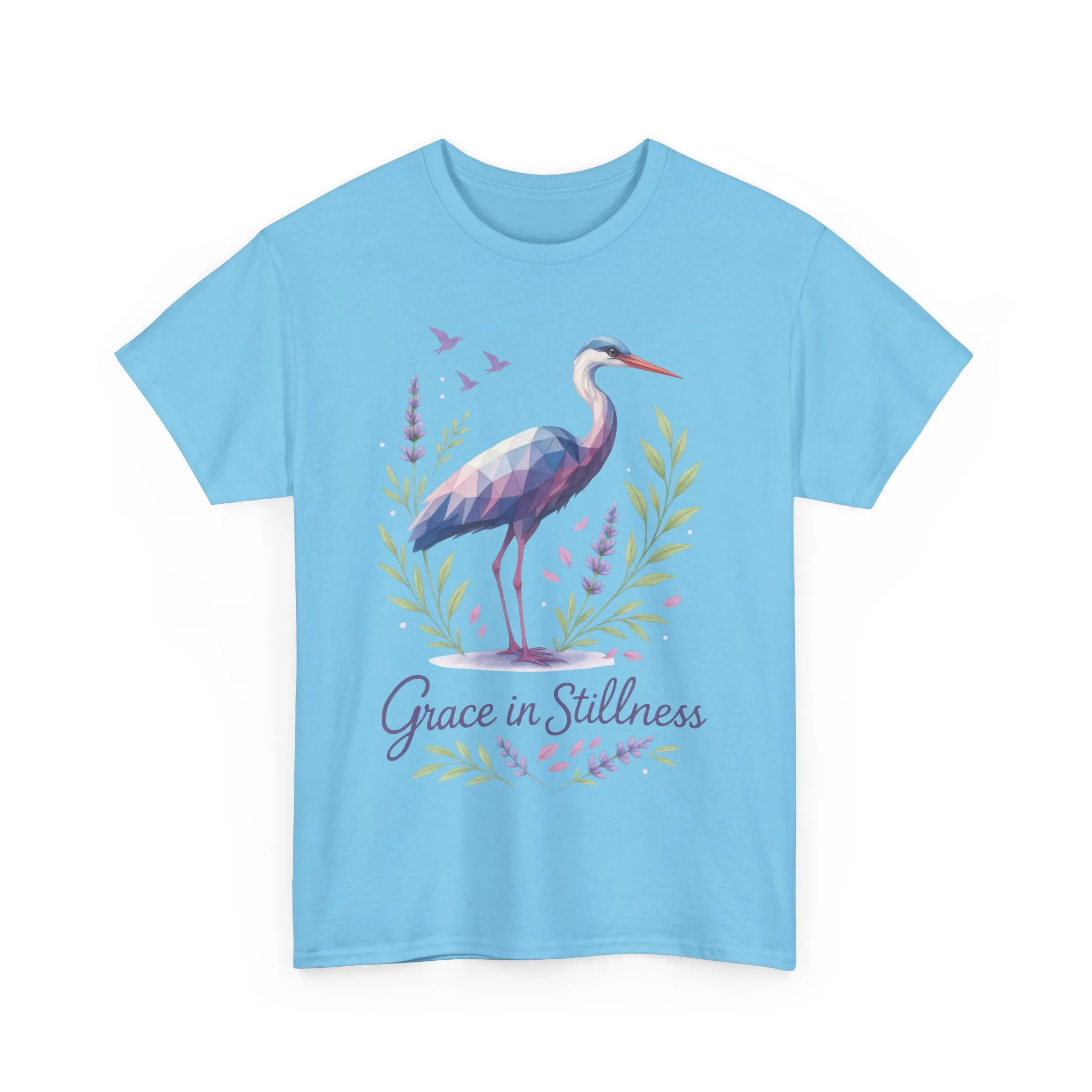 Polygonal Heron Graphic Shirt, Womens Artistic Bird Tee, Nature-Inspired Minimalist Design, Geometric Crane Tee, Bird Lovers Gift - Image 13
