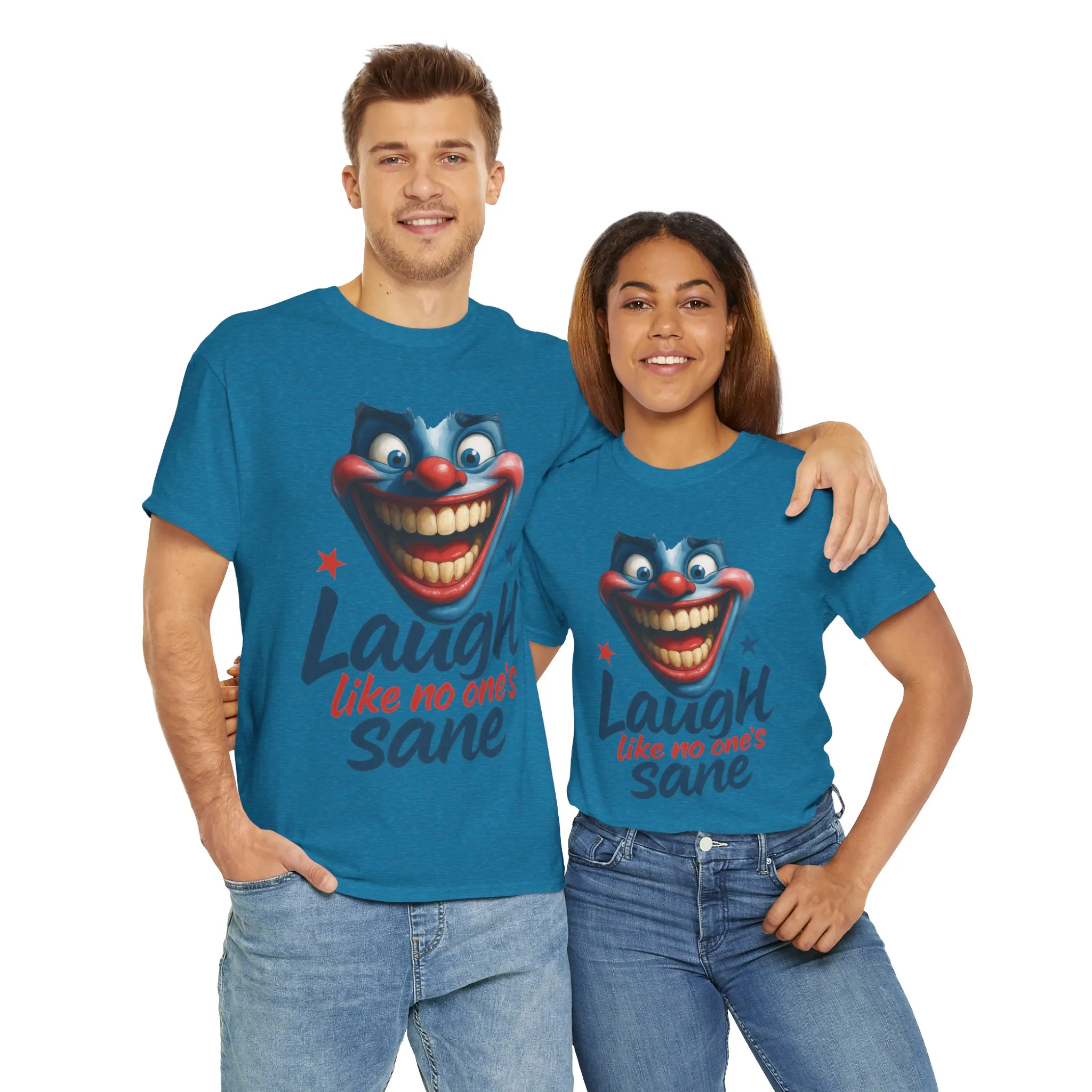 Funny Clown Face Unisex Heavy Cotton Tee, Creepy Clown Face T-Shirt, Humor T-Shirt,Clown Theme Shirt, Funny Horror Graphic Tee - Image 34