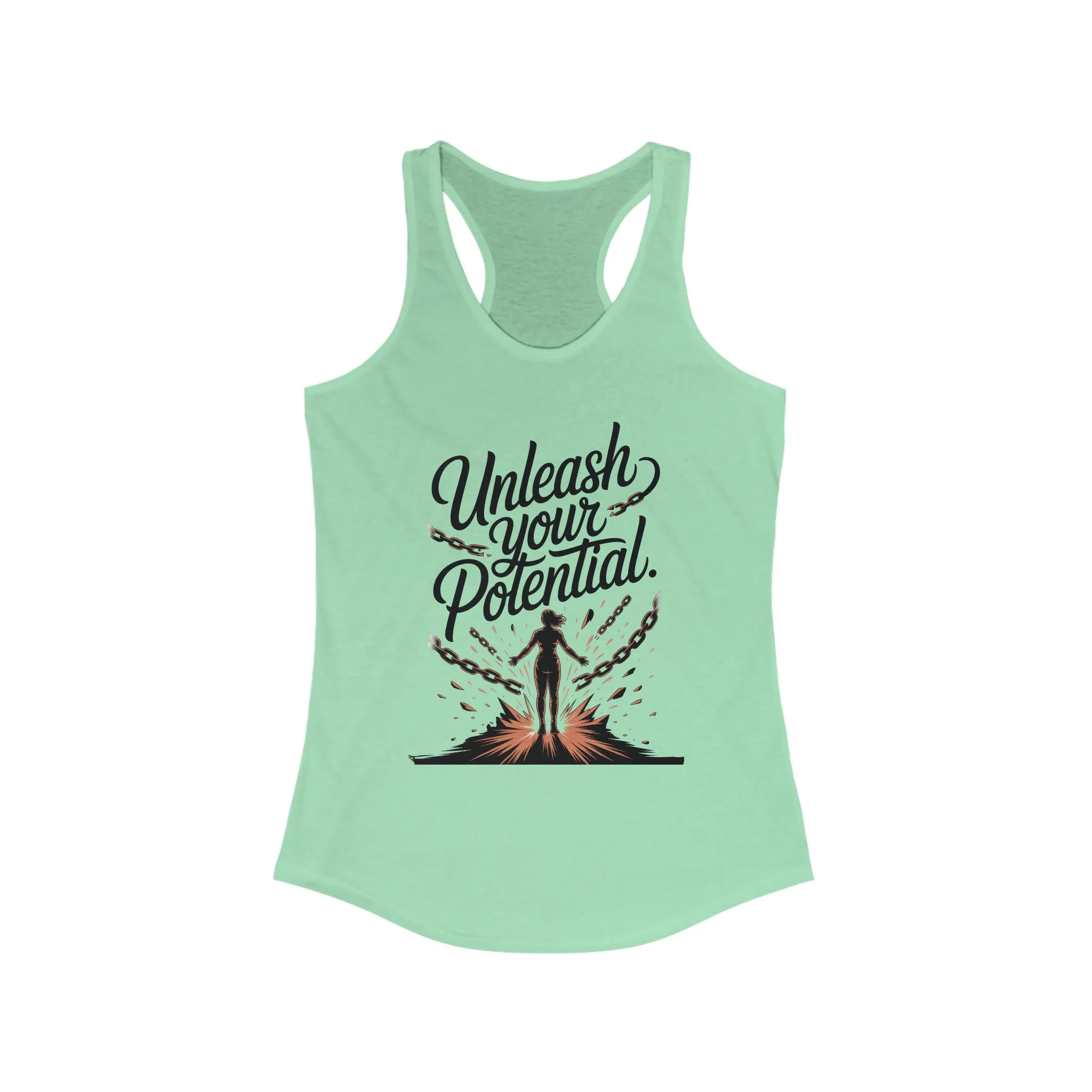 Unleash Your Potential Racerback Tank, Inspirational Workout Top, Motivational Gym Wear, Women's Activewear, Fitness Tank for Women - Image 7