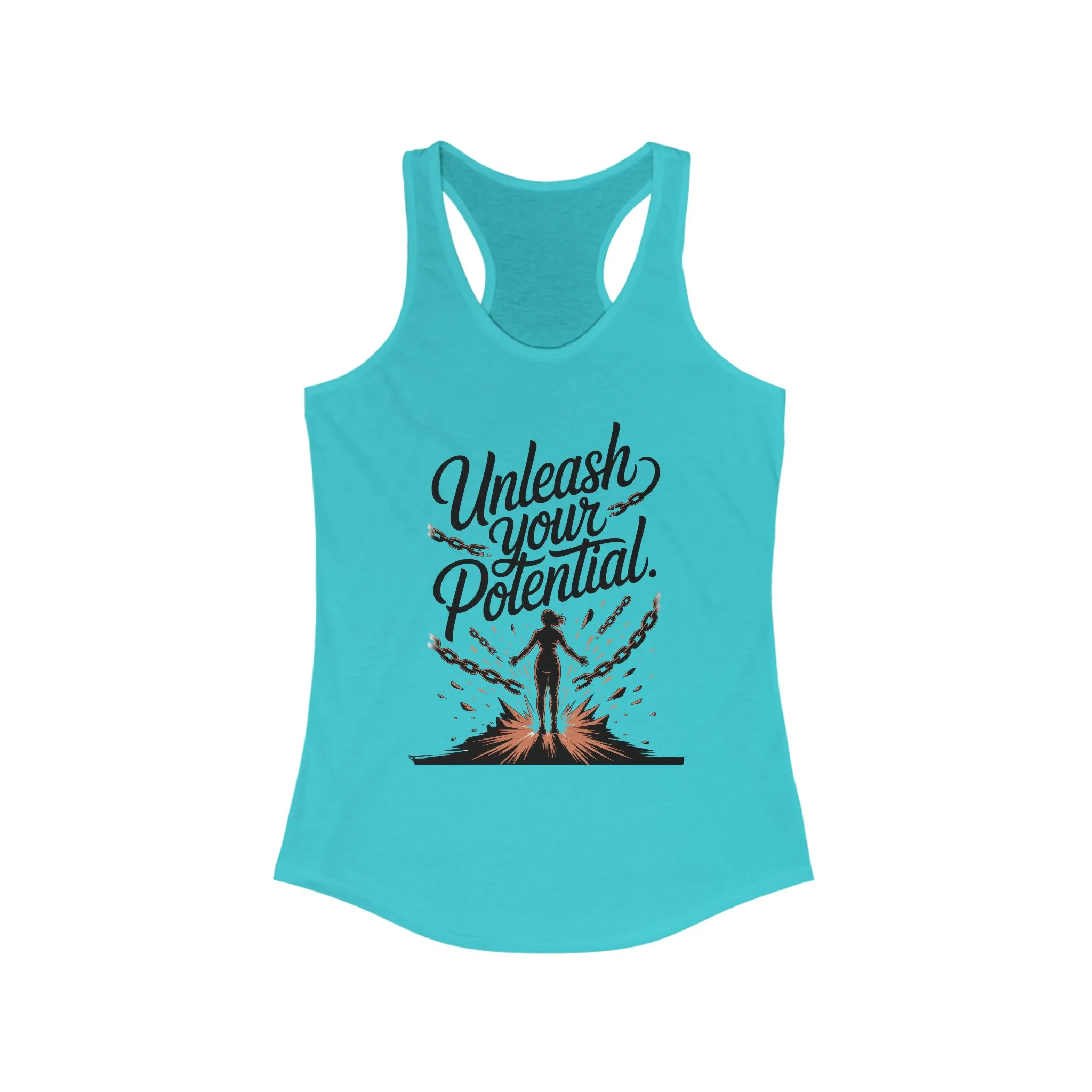 Unleash Your Potential Racerback Tank, Inspirational Workout Top, Motivational Gym Wear, Women's Activewear, Fitness Tank for Women - Image 9