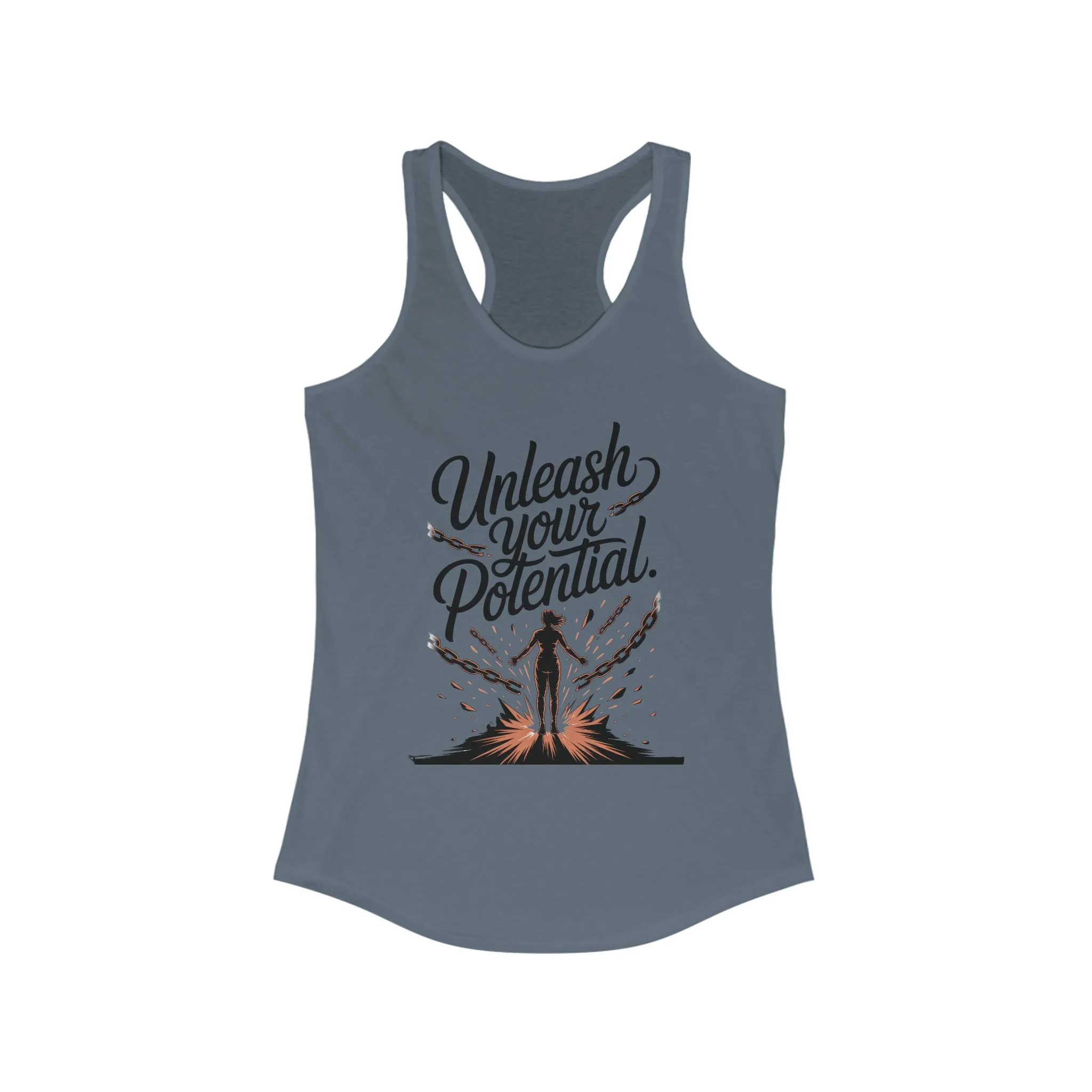 Unleash Your Potential Racerback Tank, Inspirational Workout Top, Motivational Gym Wear, Women's Activewear, Fitness Tank for Women - Image 11