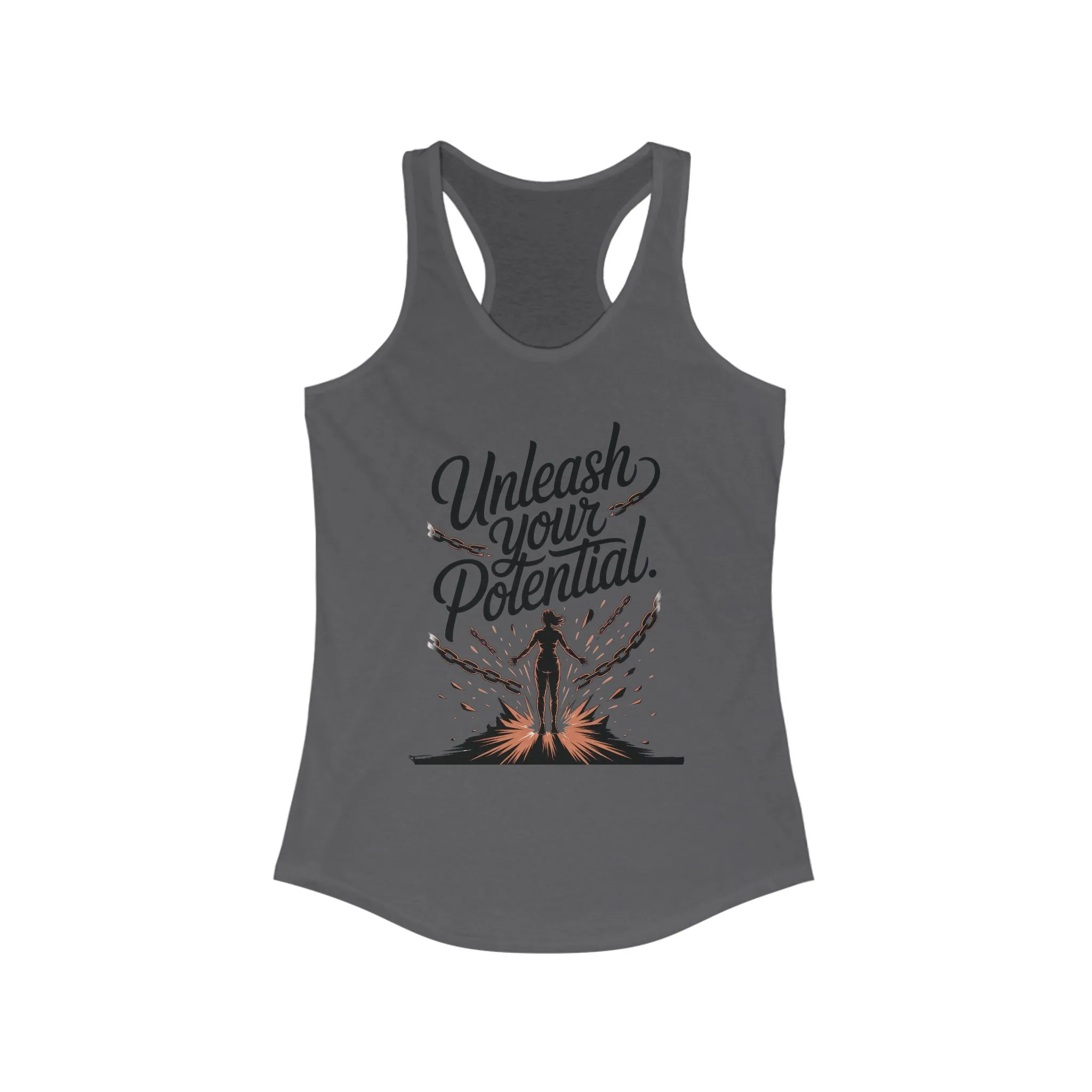 Unleash Your Potential Racerback Tank, Inspirational Workout Top, Motivational Gym Wear, Women's Activewear, Fitness Tank for Women - Image 15