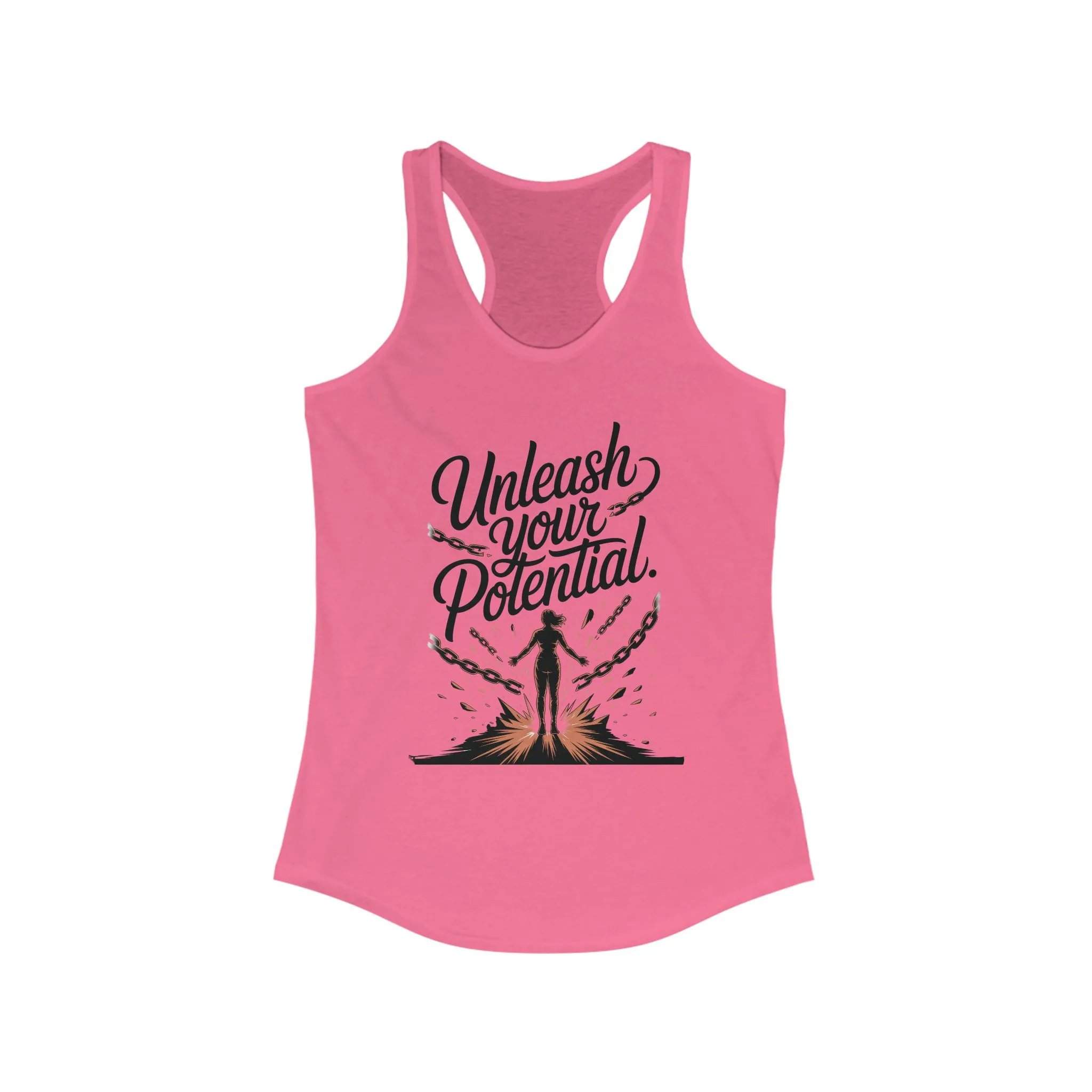 Unleash Your Potential Racerback Tank, Inspirational Workout Top, Motivational Gym Wear, Women's Activewear, Fitness Tank for Women - Image 19