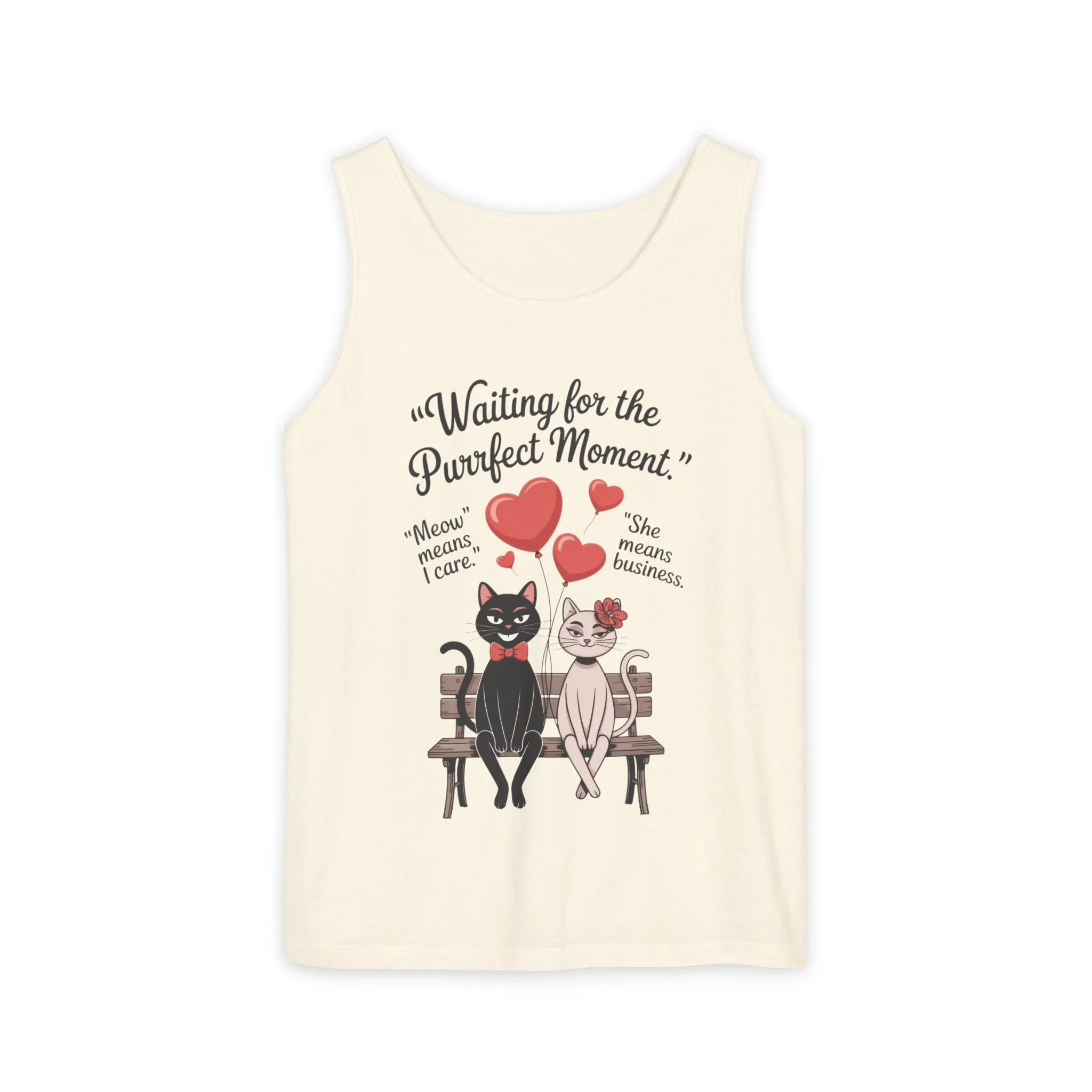 Cute Cat Lovers Tank, Womens Heavy Cotton Tank Top for Pet Owners, Funny Cat Tee, Gift for Cat Lovers, Casual T-Shirt, Animal Art Tee - Image 28