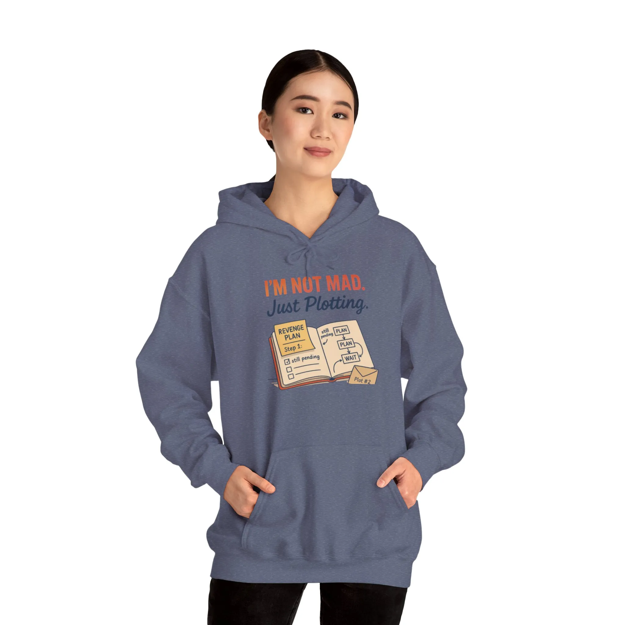 Sarcastic Womens Hoodie, Im Not Mad Just Plotting, Funny Passive Aggressive Sweatshirt Gift, Plotting Humor Hooded Womens Sweatshirt - Image 20