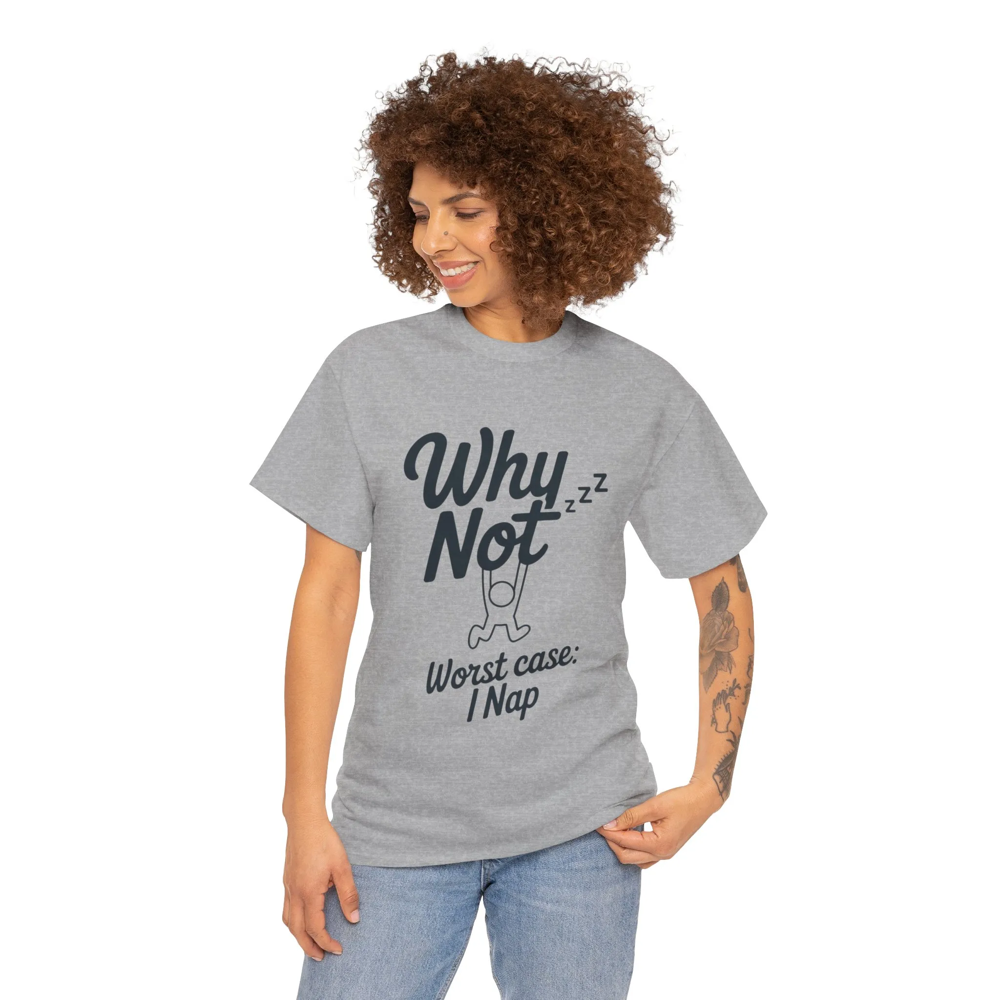 Why Not Quote T-Shirt, Bold Motivational Unisex Heavy Cotton Tee, Casual Statement Shirt, Minimalist Typography Gift Idea,Motivational Quote - Image 10
