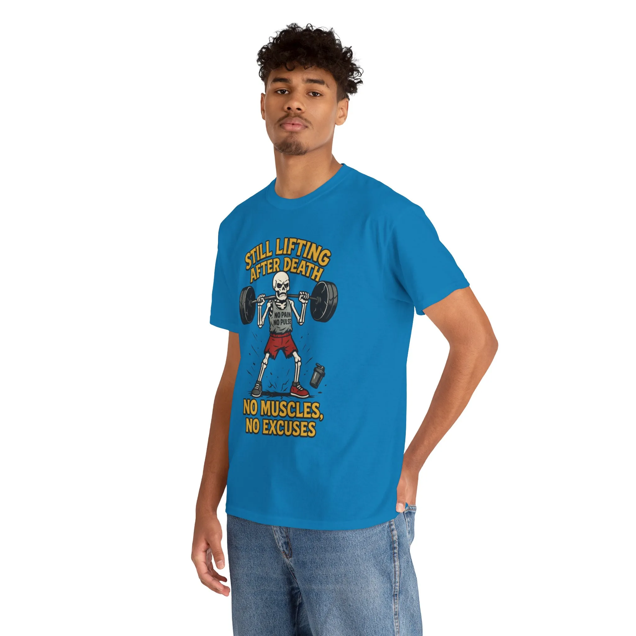 Funny Skeleton Gym T-Shirt, Still Lifting After Death, Funny Workout Shirt for Men, Fitness Gift, Halloween Apparel, Unisex Cotton Tee - Image 27