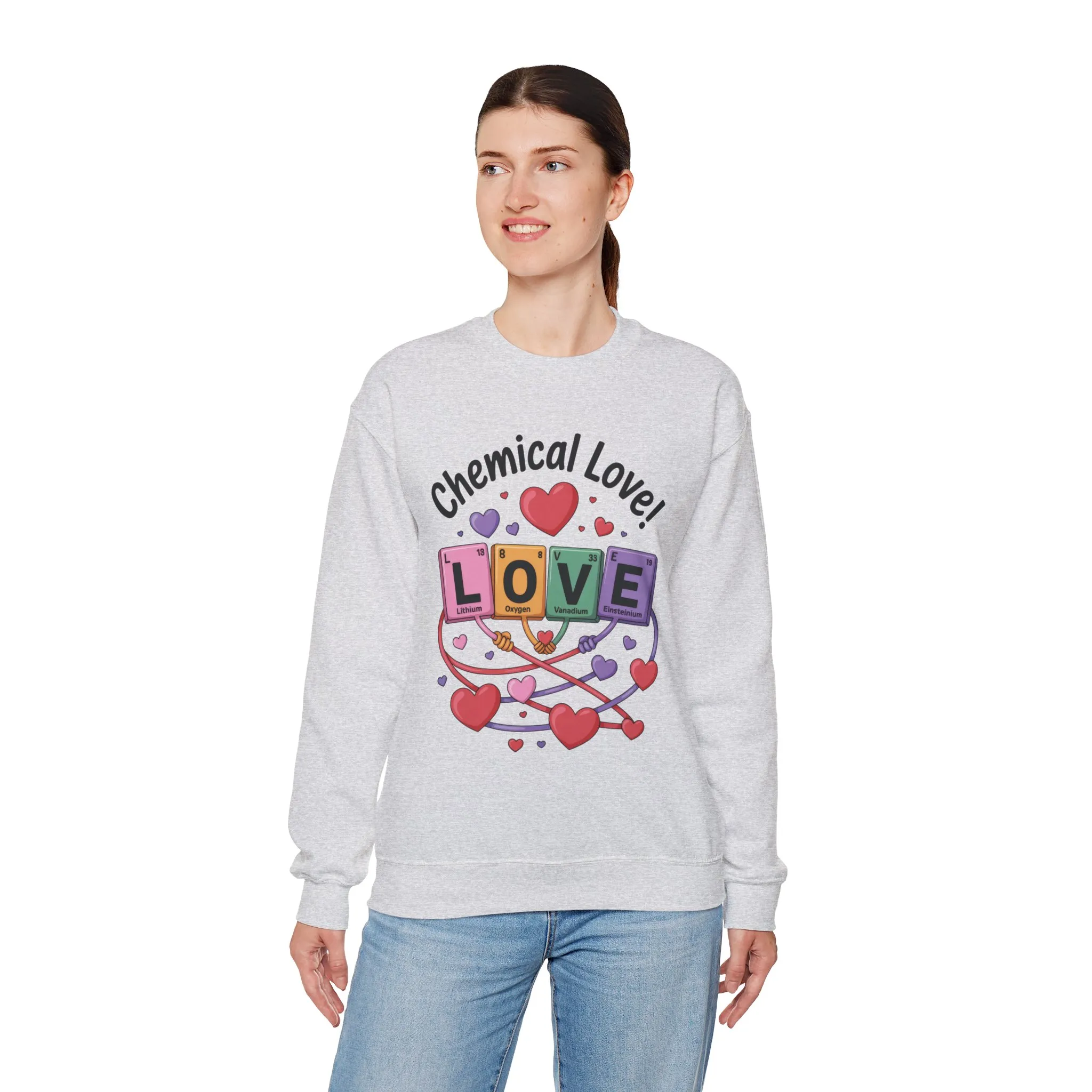 Chemical Love Women's Sweatshirt, Womens Crewneck, Cute Sweatshirt Gift, Valentines Day Pullover, Science Lovers Apparel, Relationship Humor - Image 6