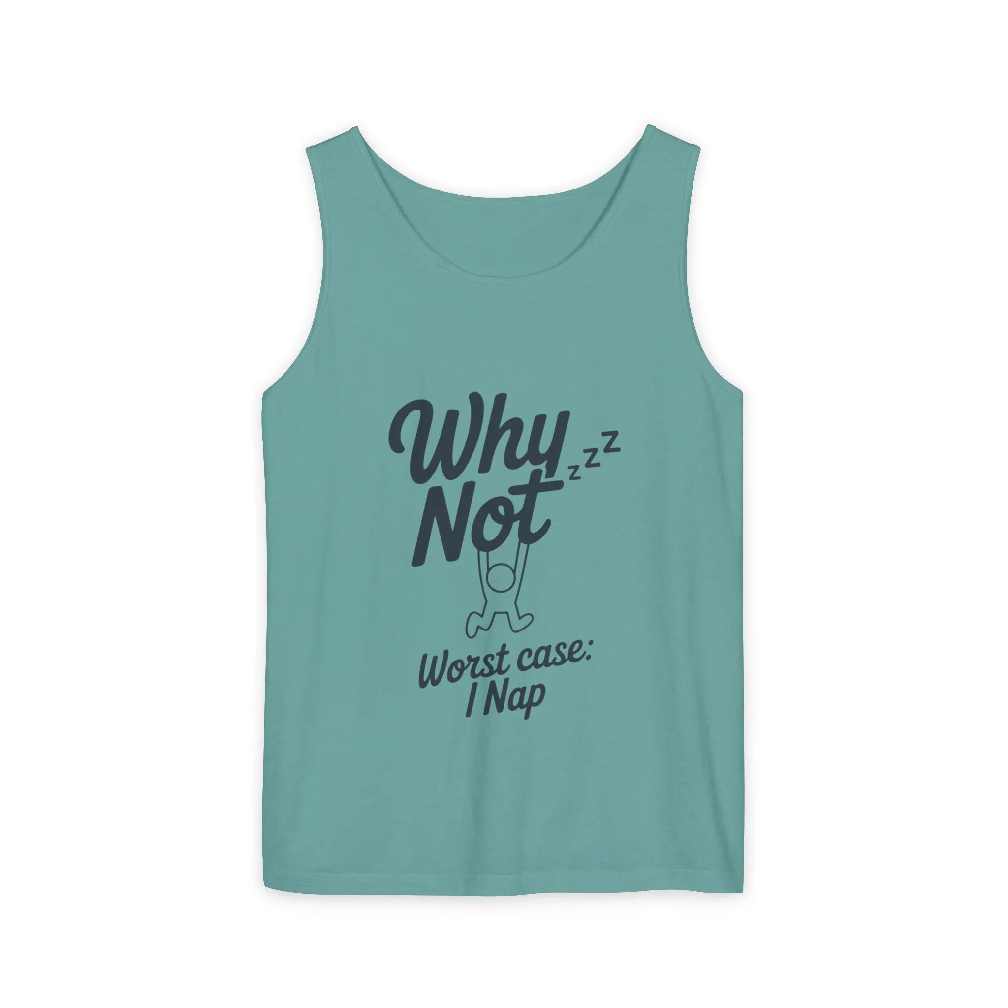 Comfy Mens Tank Top - Why Not? | Perfect for Relaxing, Gift for Nappers, Summer Wear, Vacation Apparel, Hilarious Lounge Top - Image 13