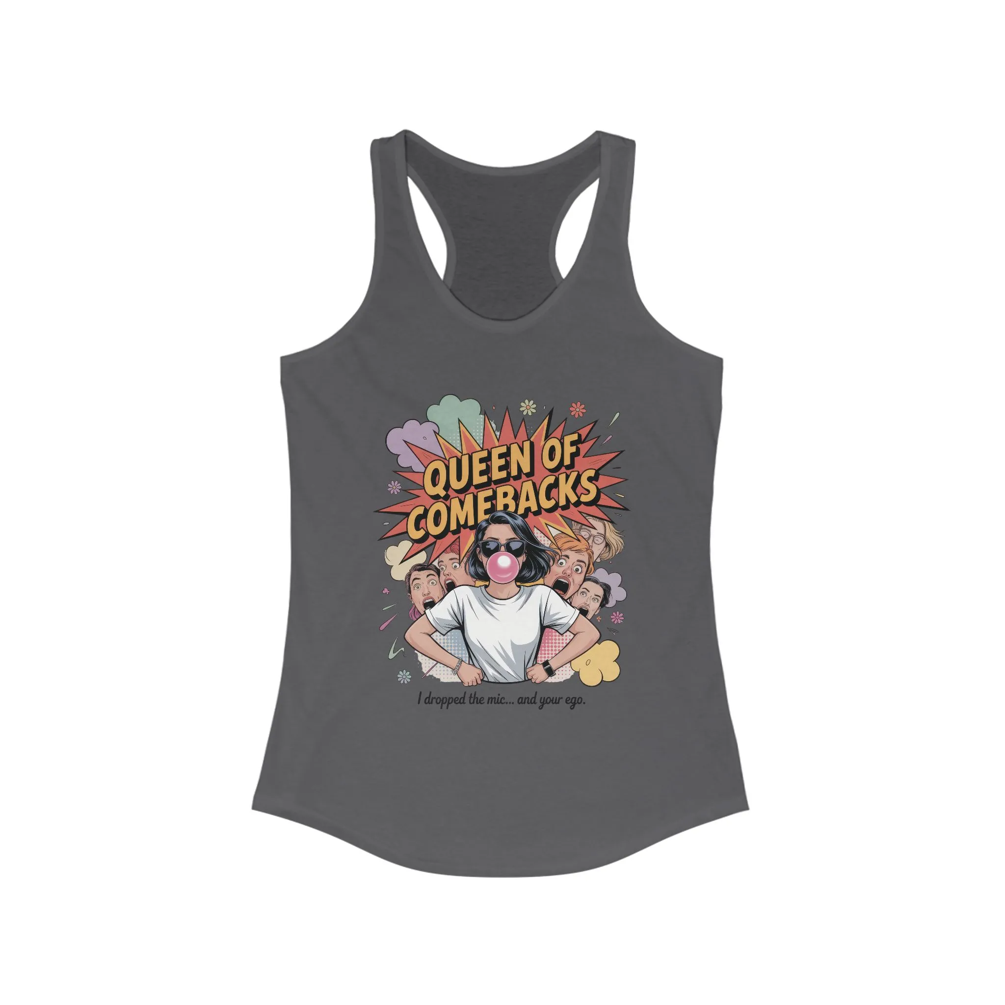Queen of Comebacks Racerback Tank, Funny Graphic Tee, Gift for Women, Casual Summer Top, Trendy Workout Shirt - Image 23