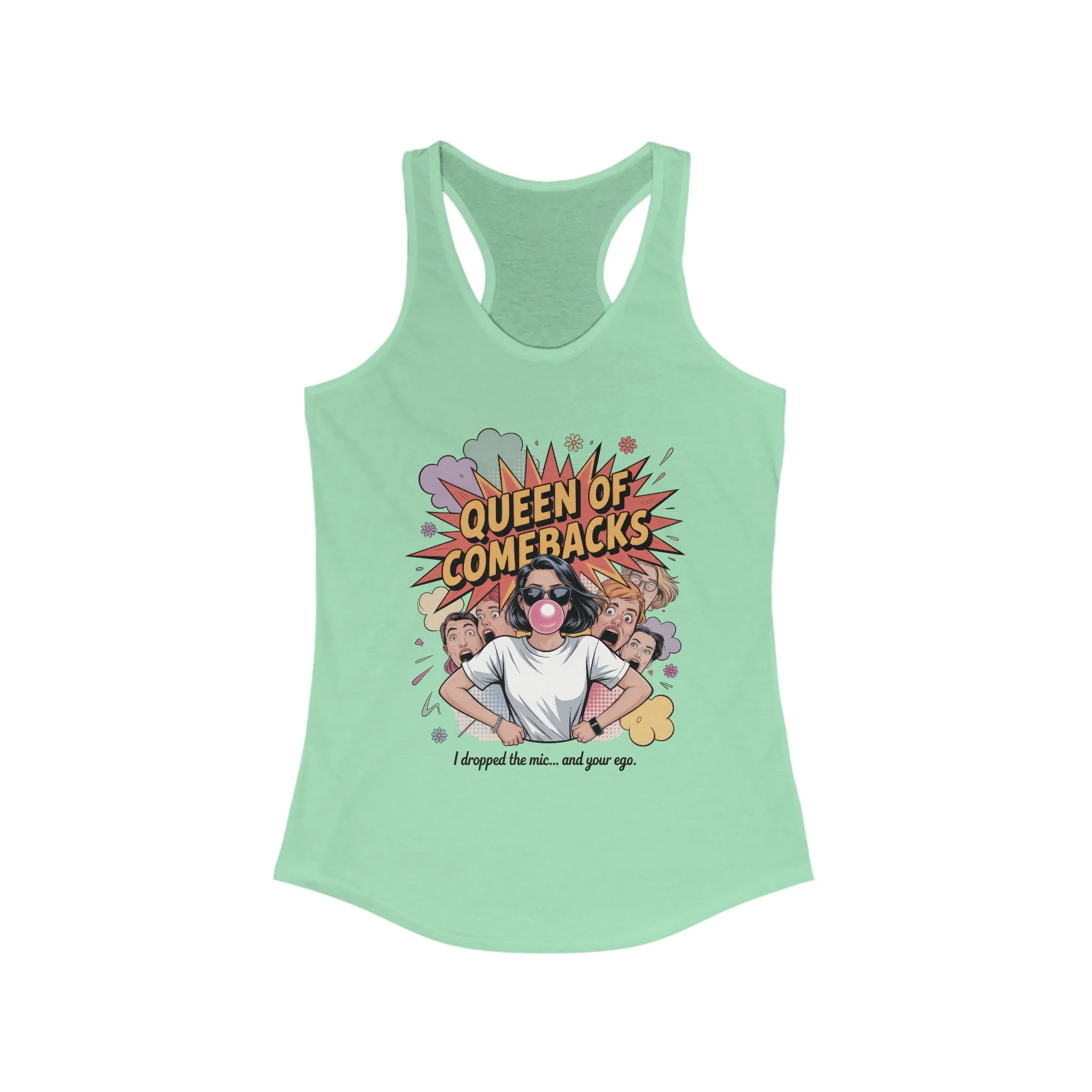 Queen of Comebacks Racerback Tank, Funny Graphic Tee, Gift for Women, Casual Summer Top, Trendy Workout Shirt - Image 7
