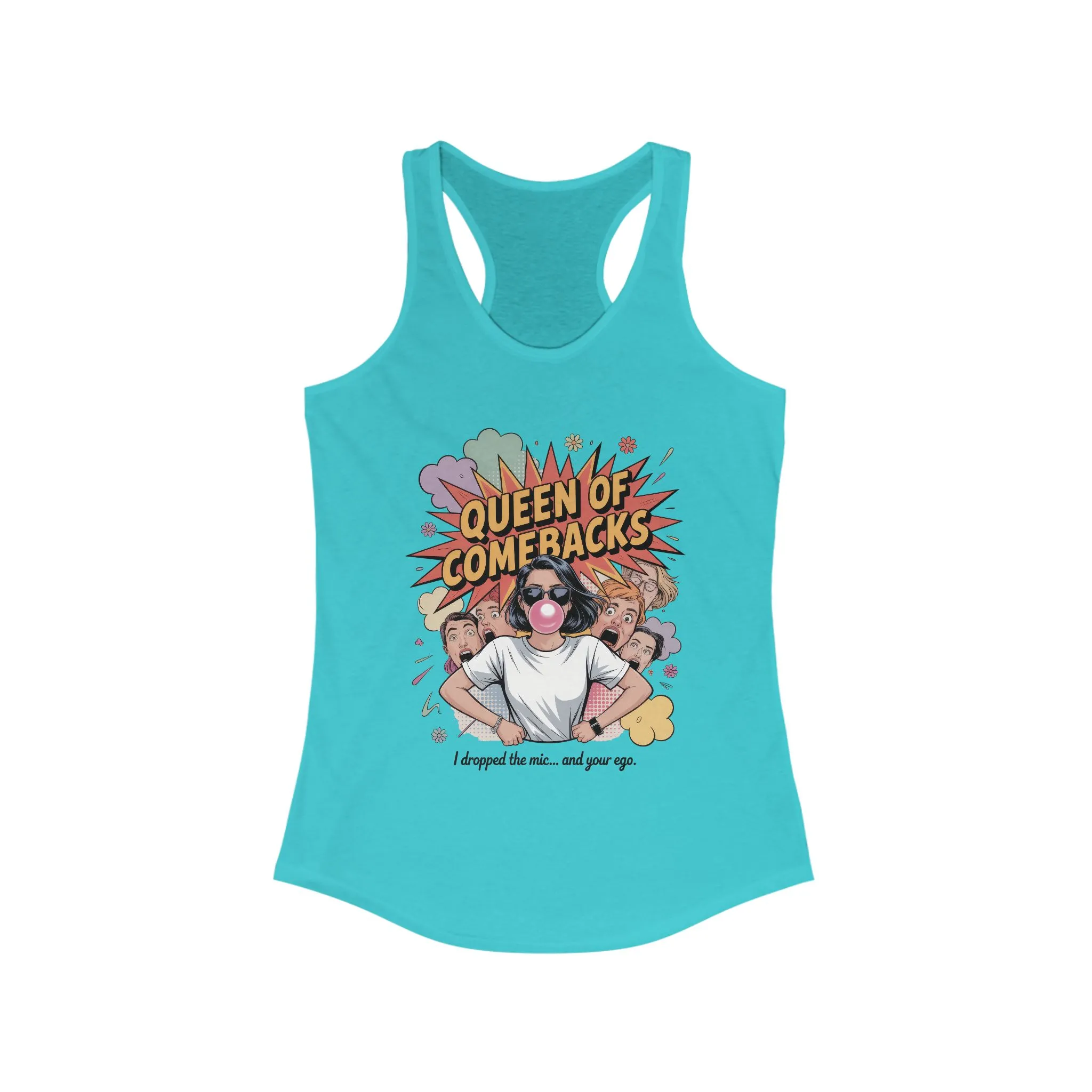 Queen of Comebacks Racerback Tank, Funny Graphic Tee, Gift for Women, Casual Summer Top, Trendy Workout Shirt - Image 9