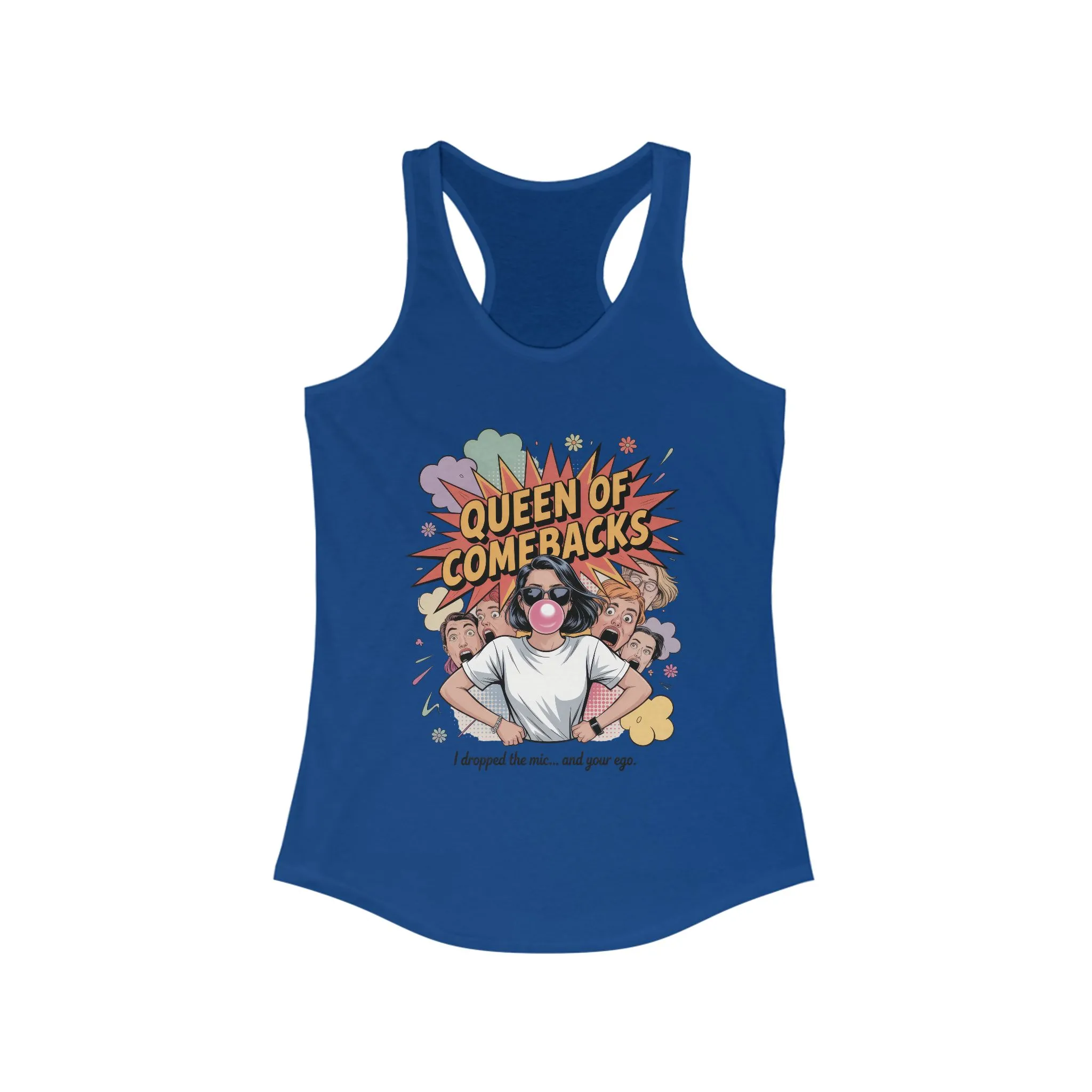 Queen of Comebacks Racerback Tank, Funny Graphic Tee, Gift for Women, Casual Summer Top, Trendy Workout Shirt - Image 11