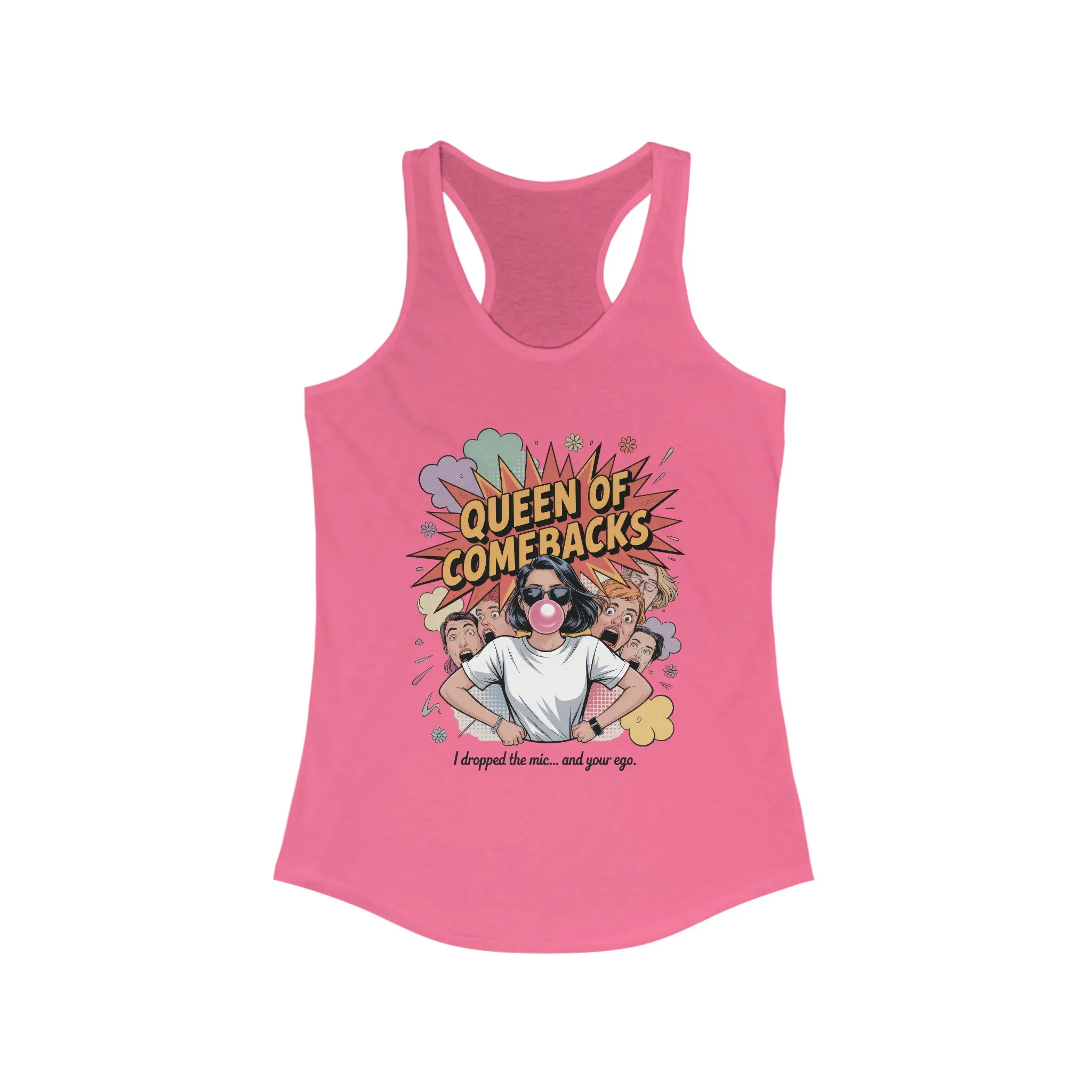 Queen of Comebacks Racerback Tank, Funny Graphic Tee, Gift for Women, Casual Summer Top, Trendy Workout Shirt - Image 15