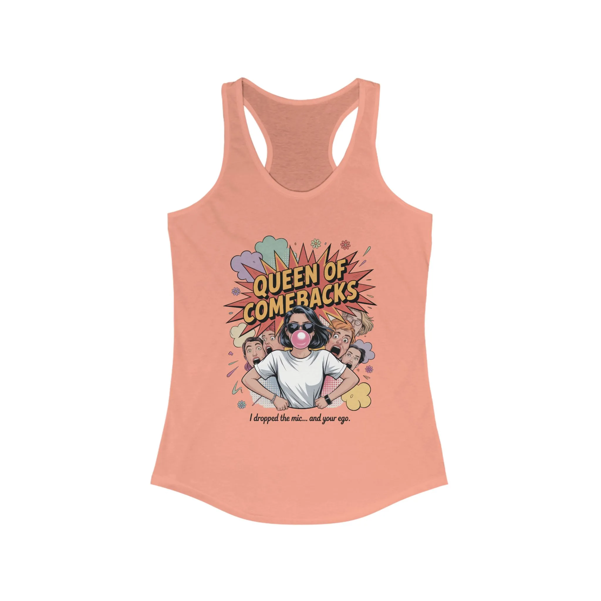 Queen of Comebacks Racerback Tank, Funny Graphic Tee, Gift for Women, Casual Summer Top, Trendy Workout Shirt - Image 19