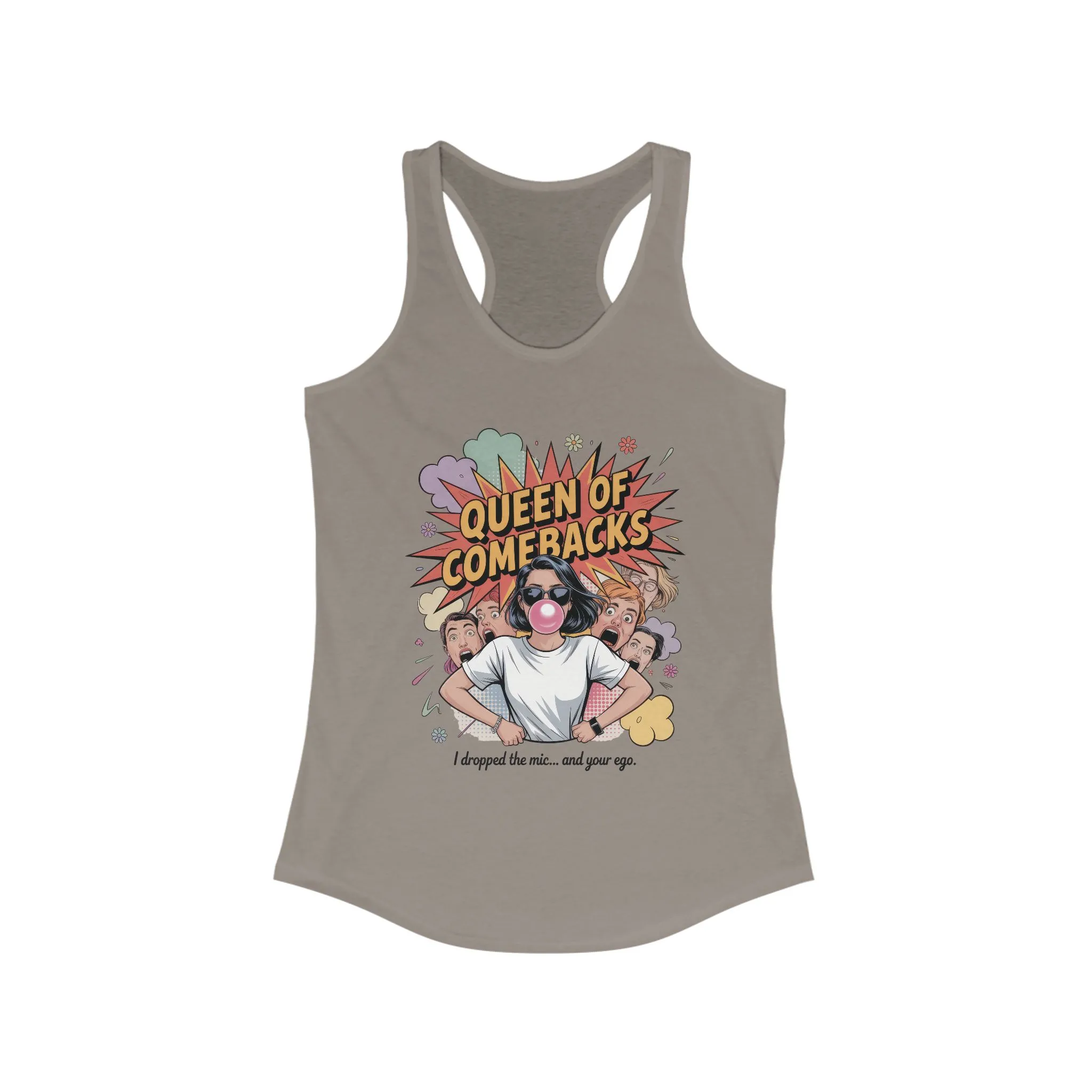 Queen of Comebacks Racerback Tank, Funny Graphic Tee, Gift for Women, Casual Summer Top, Trendy Workout Shirt - Image 21
