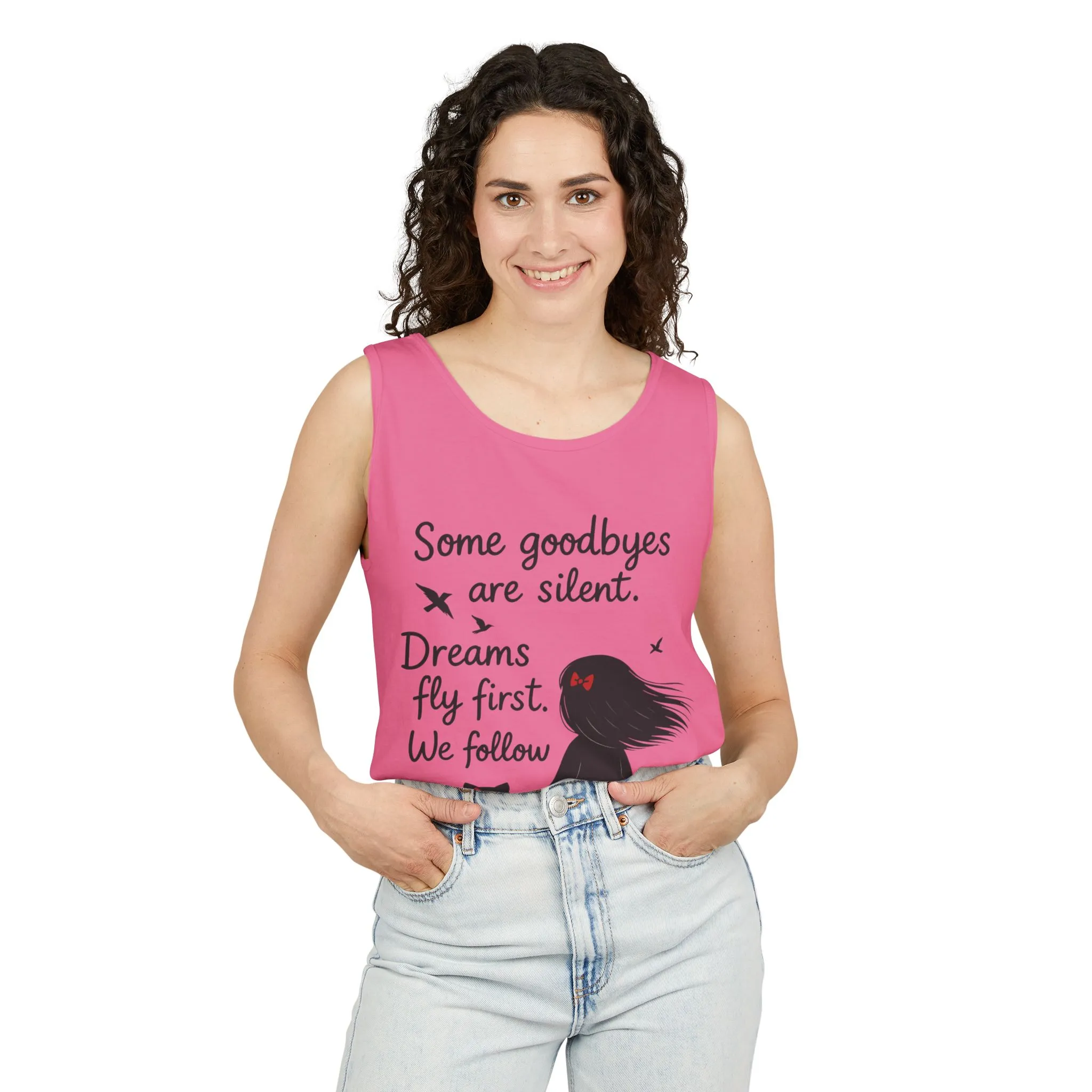 Minimalist Tank Top, Womens Tank, Girl & Cat Art Print, Emotional Lightweight Summer Shirt, Inspirational Apparel, Cat Lover Gift - Image 29