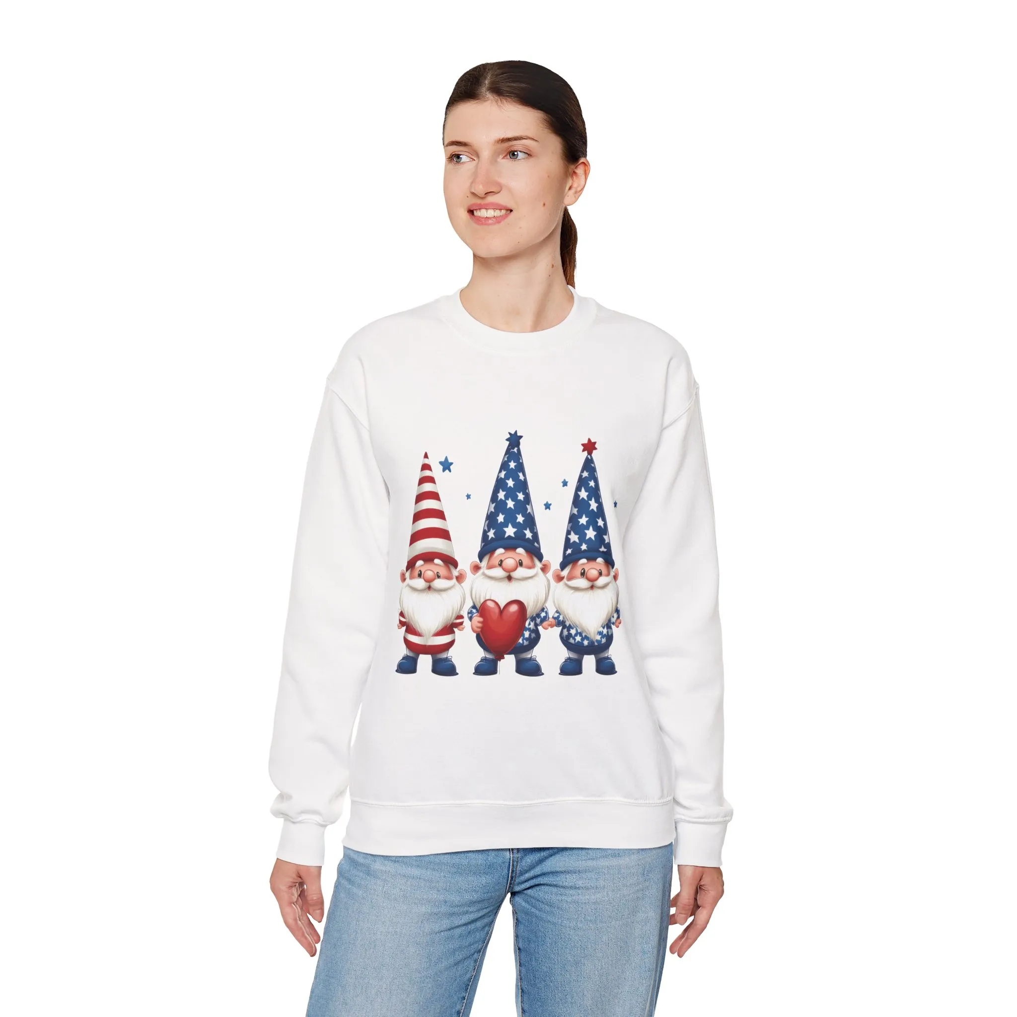 Patriotic Gnome Sweatshirt, Cozy Casual Wear for Independence Day, Gift for Gnome Lovers, 4th of July Apparel, All-Year Comfort - Image 6