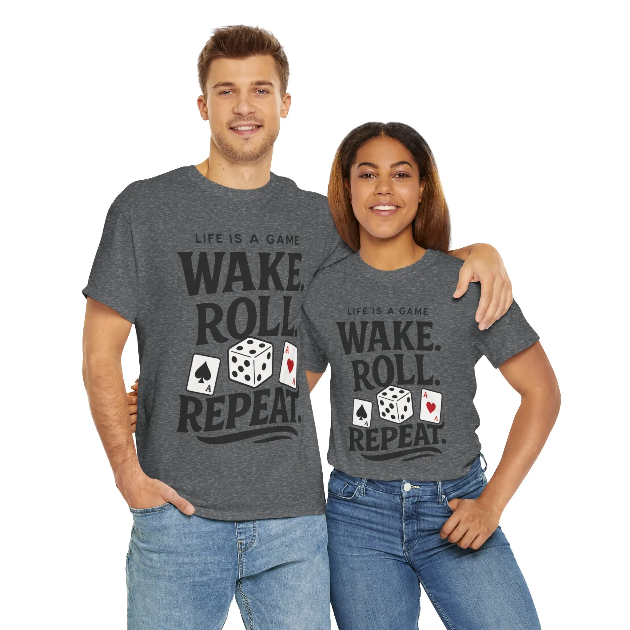 Game On Unisex Heavy Cotton Tee, Perfect for Gamers, Funny Dice & Cards Shirt, Unisex Gambling Gift, Birthday Celebrations - Image 13