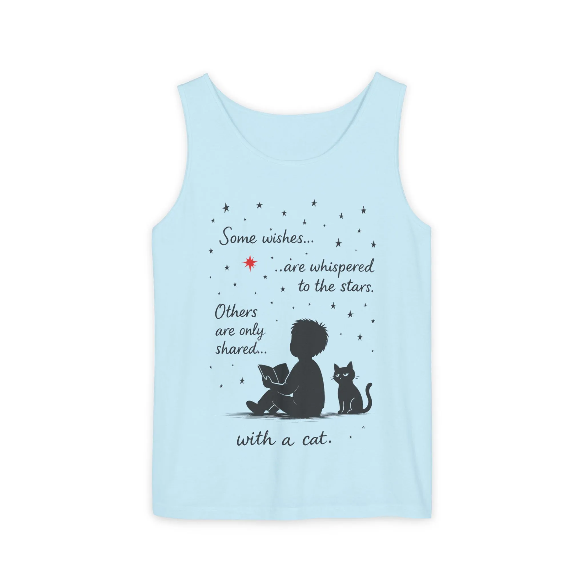 Whimsical Cat Lover's Tank Top, Inspirational Quote Top, Womens Garment-Dyed Summer Shirt, Gifts for Cat Moms, Casual Wear, Pet [...] - Image 16