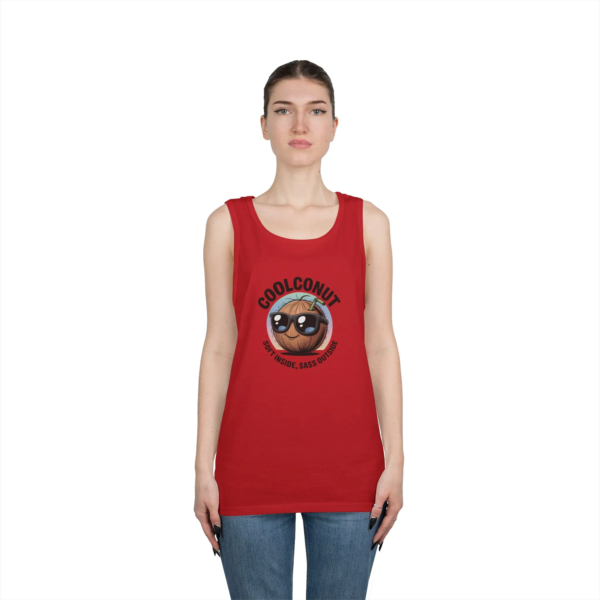 Coolconut Unisex Heavy Cotton Tank Top - Fun Summer Tee, Cute Beach Outfit, Vacation Wear, Gift for Him or Her, Trendy Summer Apparel - Image 17