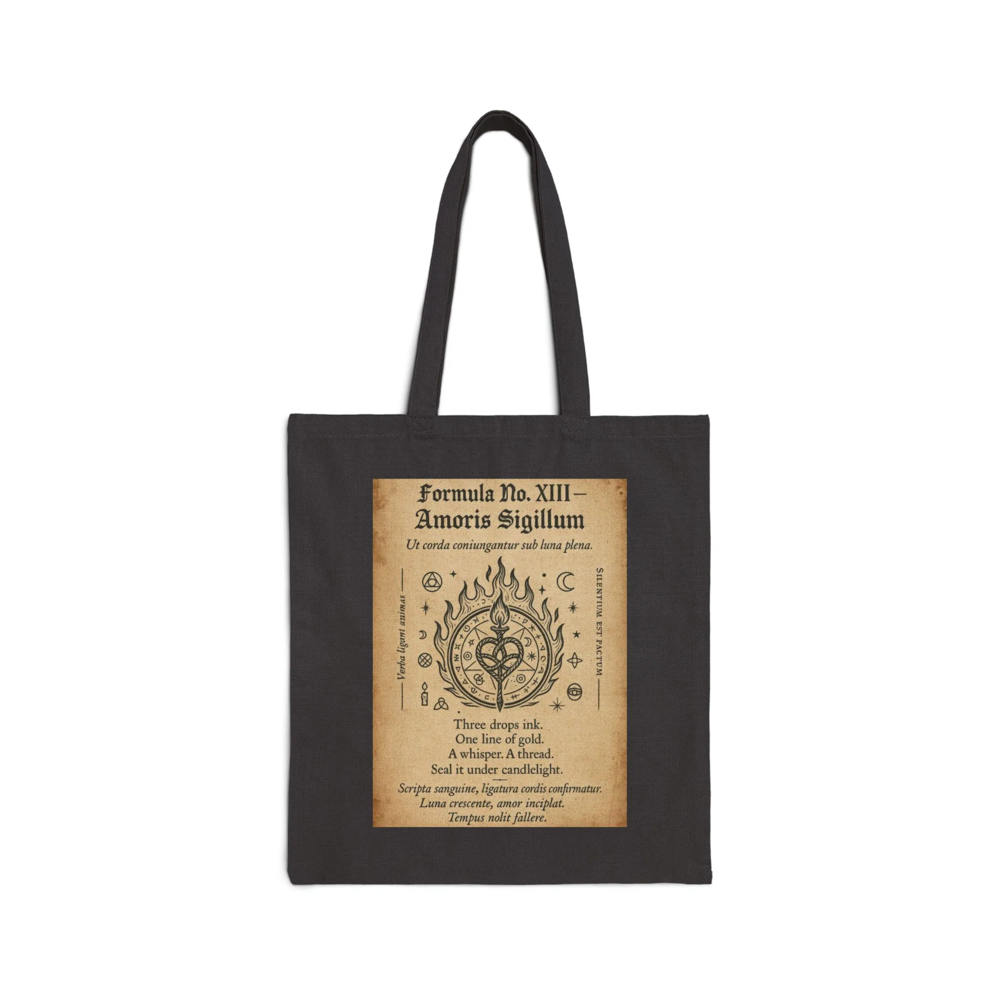 Love Sigil Tote Bag, Amoris Charm Print, Occult Romance Symbol, Witchy Ritual Canvas Bag, Mystic Heart Spell Design, Witchy Gift, Boho Tote - Image 2
