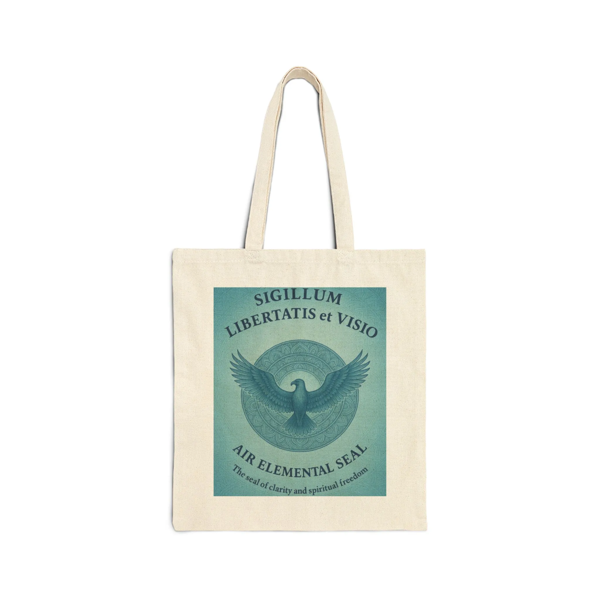 Air Element Totem Mandala Tote Bag, "Sigillum Libertatis et Visio", Spiritual Freedom & Clarity Design, Spiritual Accessory