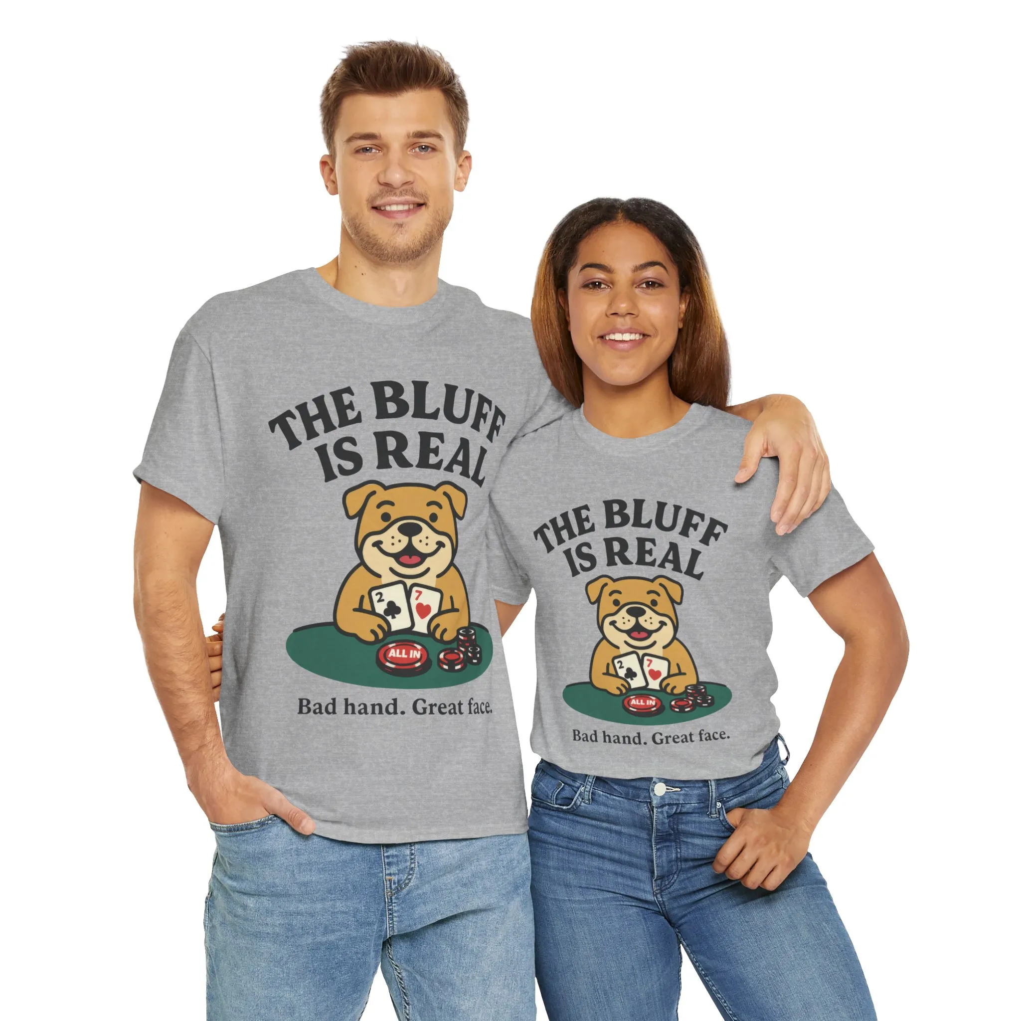 Funny Dog Poker Tee, The Bluff is Real, Animal Lover Gift, Unisex Casino Humor Gift, Poker Night Apparel, Cute Pet Humor T-Shirt - Image 4