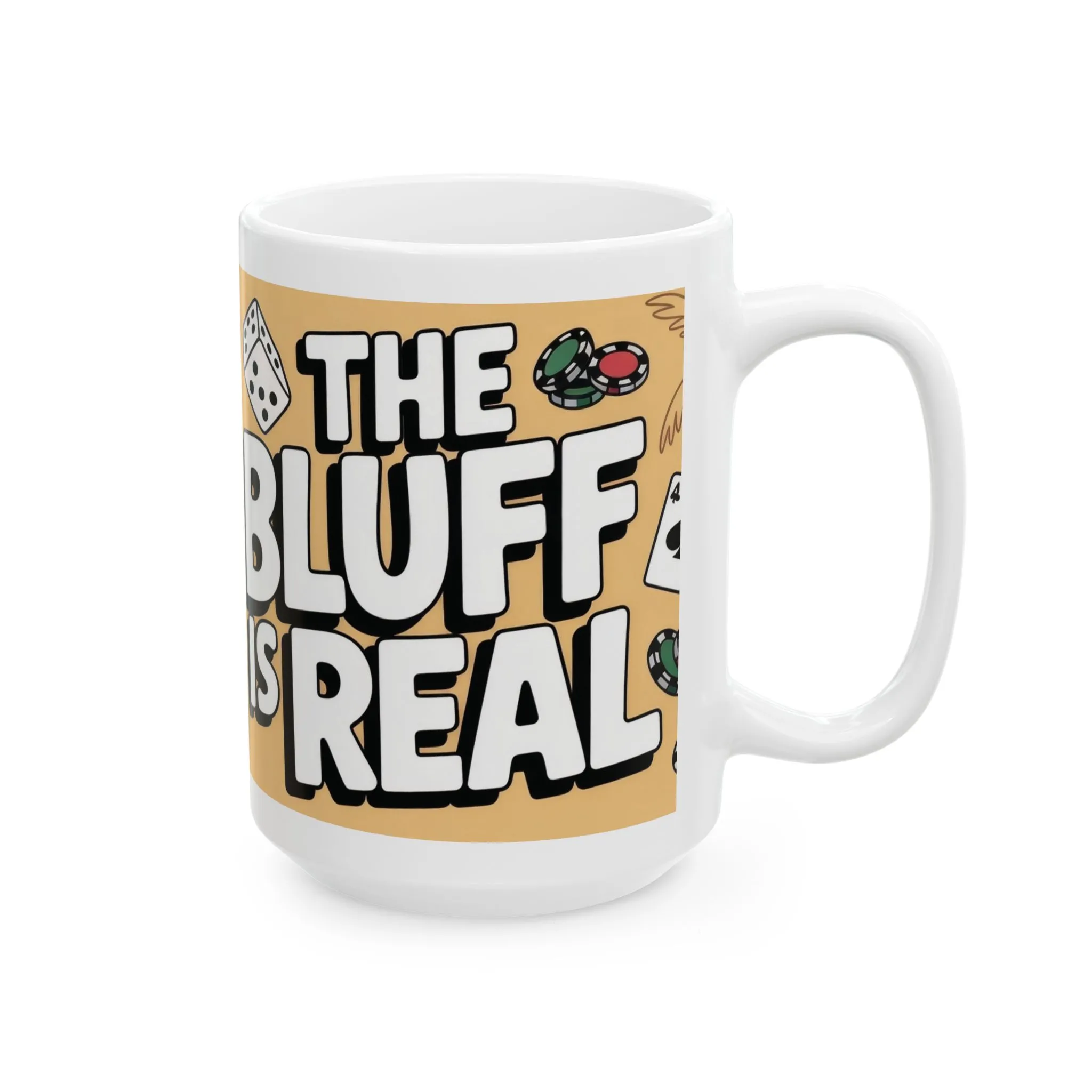 The Bluff Is Real Mug, Funny Poker Dog Coffee Cup, Gambling Gift, All In Poker Lover Humor, for Card Game Nights, Fun Gifts for Gamers - Image 11