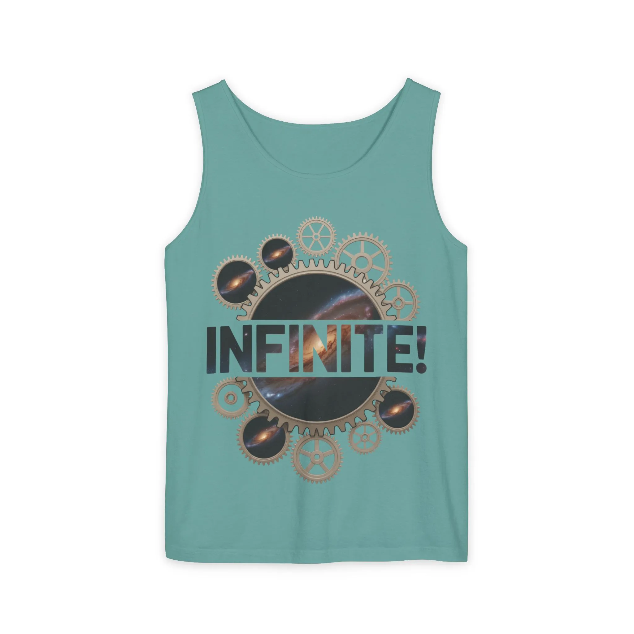 Men's INFINITE! Steampunk Space Gears T-Shirt, Cosmic Mechanical Design Tee for Sci-Fi & Engineering Lovers, Workout Shirt - Image 19