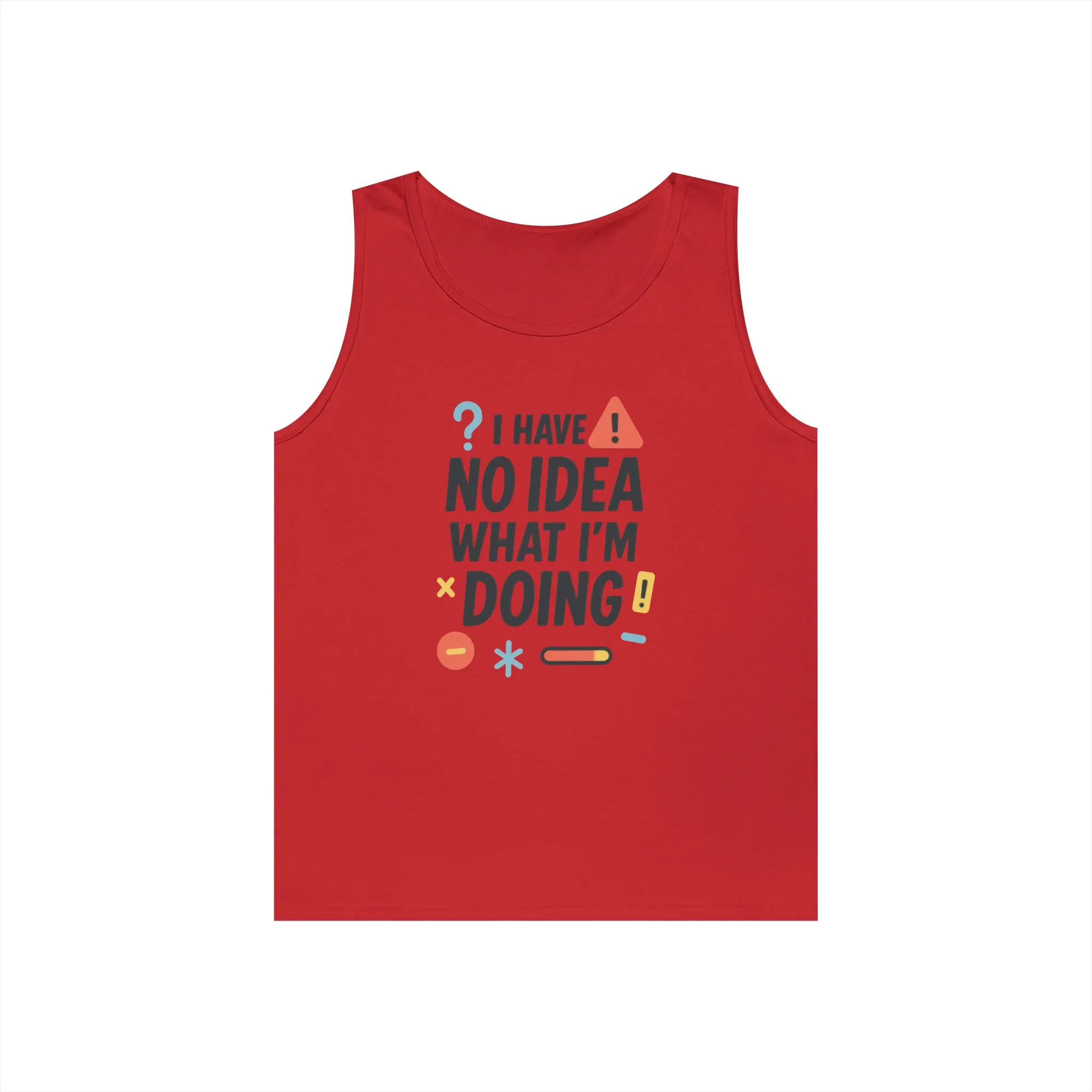 Funny Mens Heavy Cotton Tank Top, I Have No Idea What Im Doing, Sarcastic Chaos Humor Tee for Him, Summer Style, Playful Apparel - Image 13