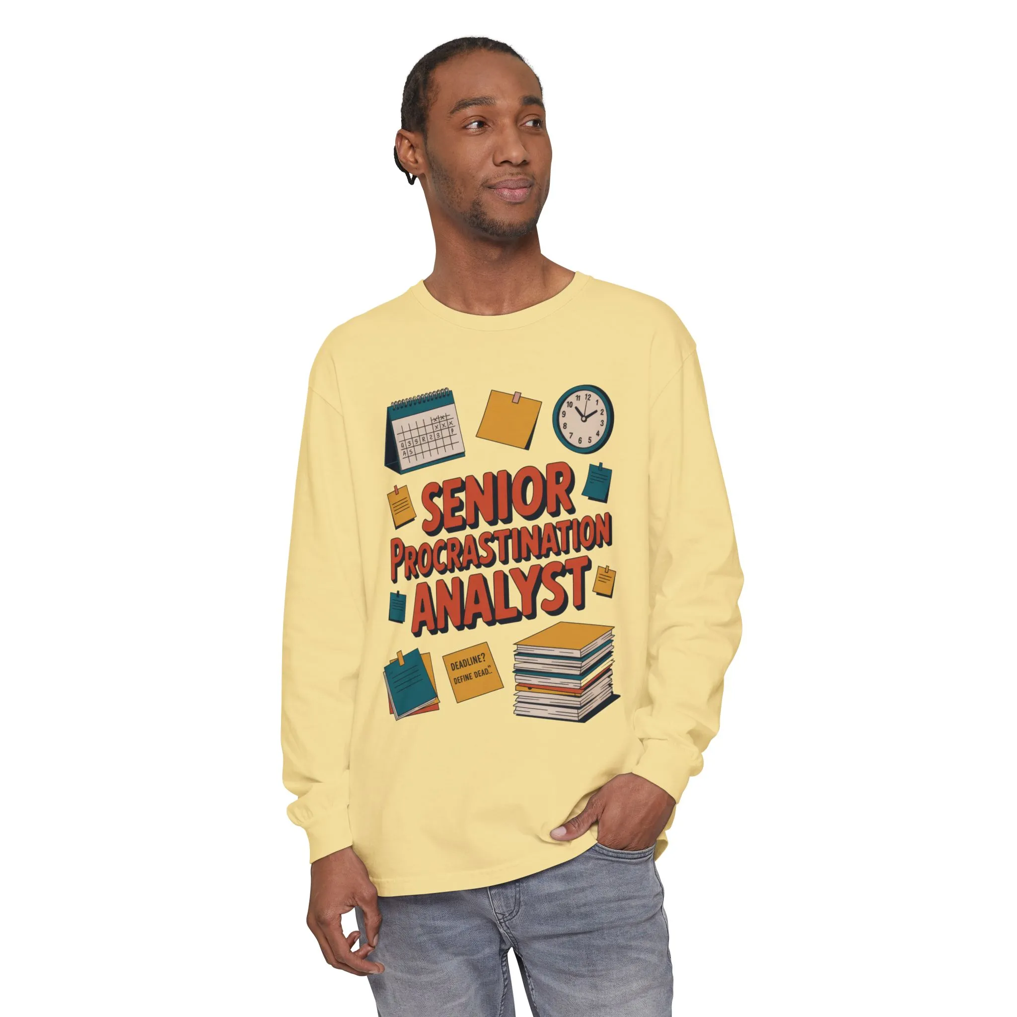 Senior Procrastination Analyst Long Sleeve Tee, Funny Work Shirt,Gift for Analysts, Office Humor, Meme Long Sleeve, Motivation Humor Apparel - Image 35