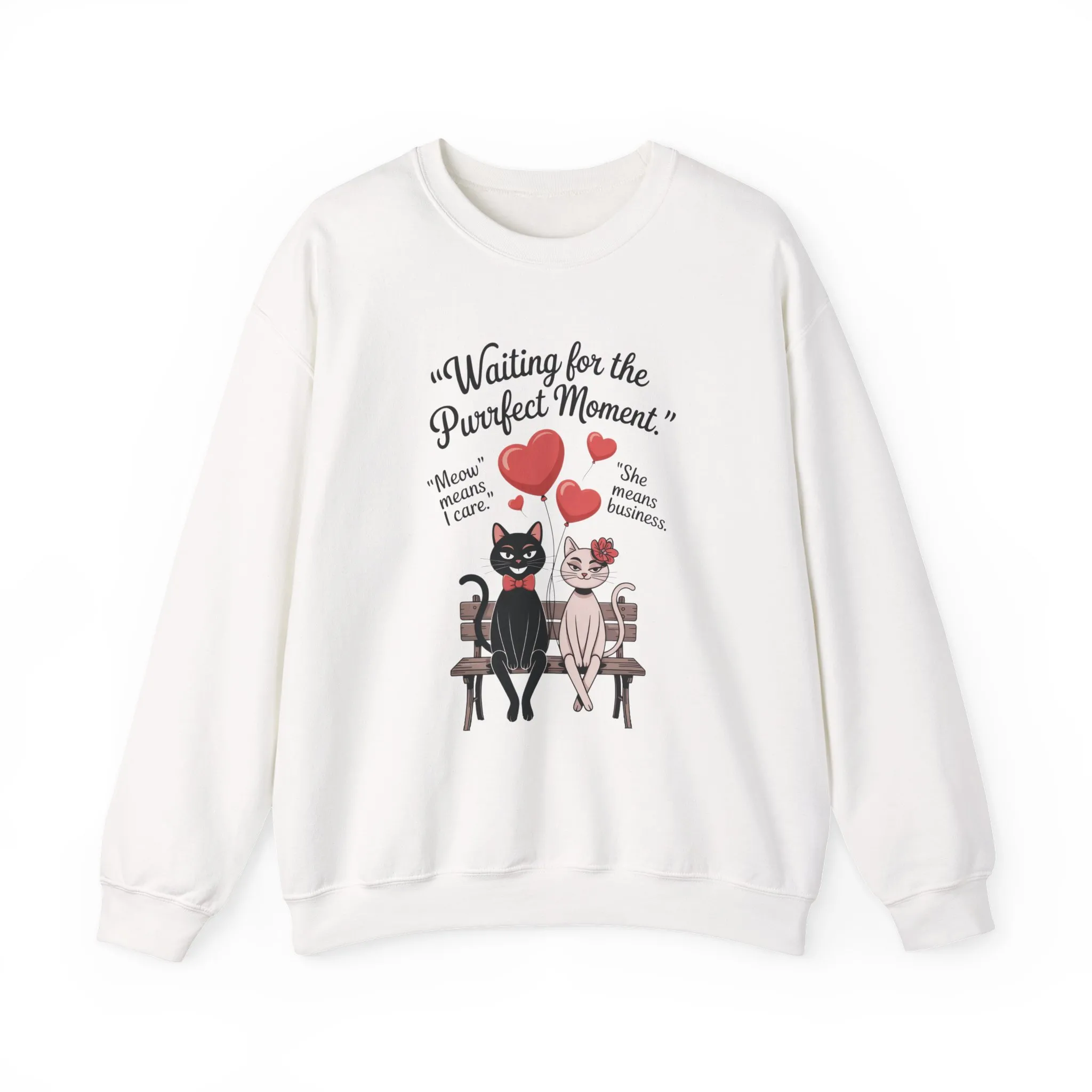 Cute Cat Lovers Womens Sweatshirt, Cozy Gift for Pet Owners, Perfect for Valentine's Day, Animal Lover Apparel, Relaxed Love Sweatshirt - Image 4