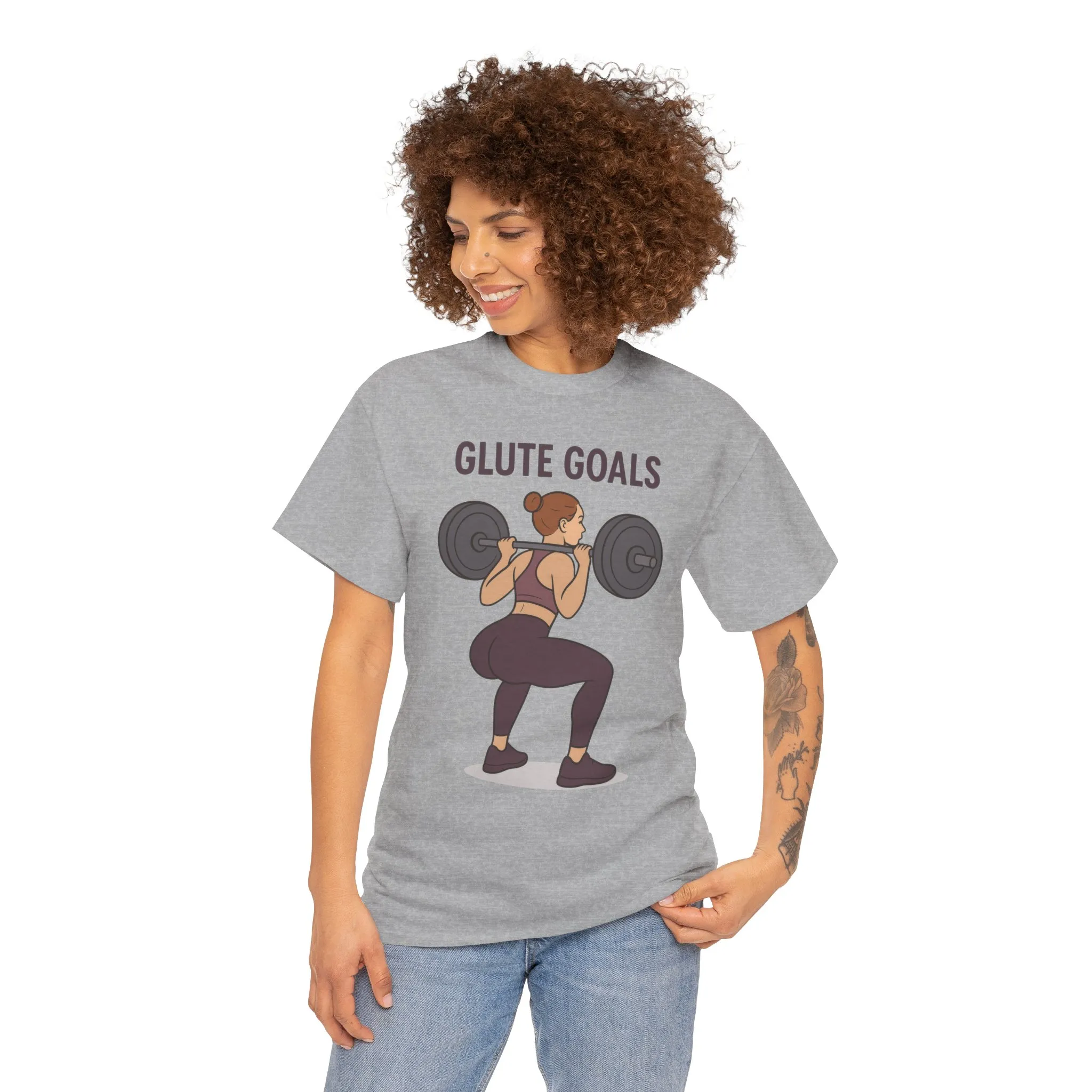 Glute Goals Fitness T-Shirt, Funny Gym Shirt for Women, Squat Workout Tee, Motivational Gym Shirt for Active Lifestyle, Fitness Lovers Gift - Image 8