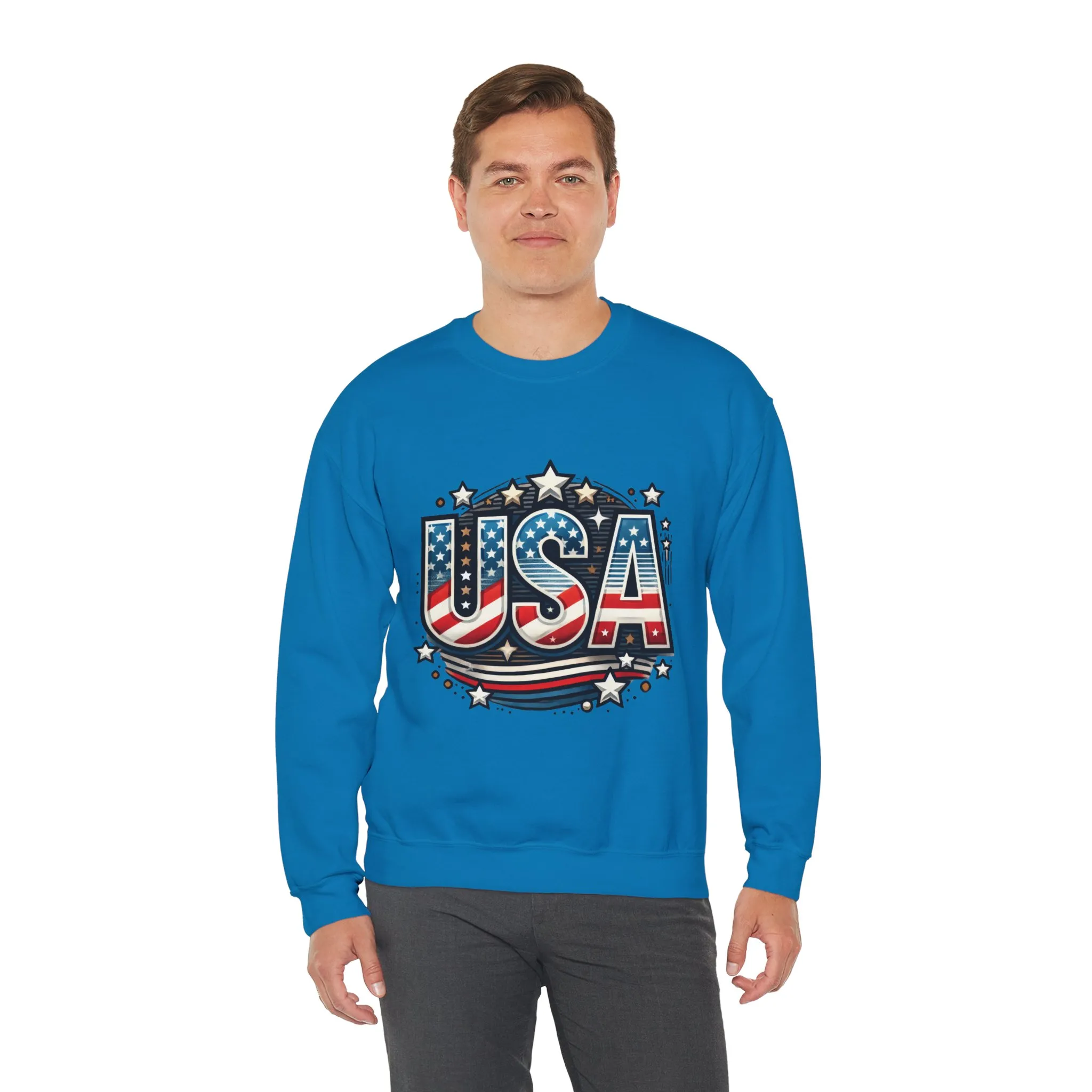 USA Pride Crewneck Sweatshirt, Comfortable Unisex Top, Great for Fourth of July, Independence Day, Everyday Wear, Cozy Gift - Image 3
