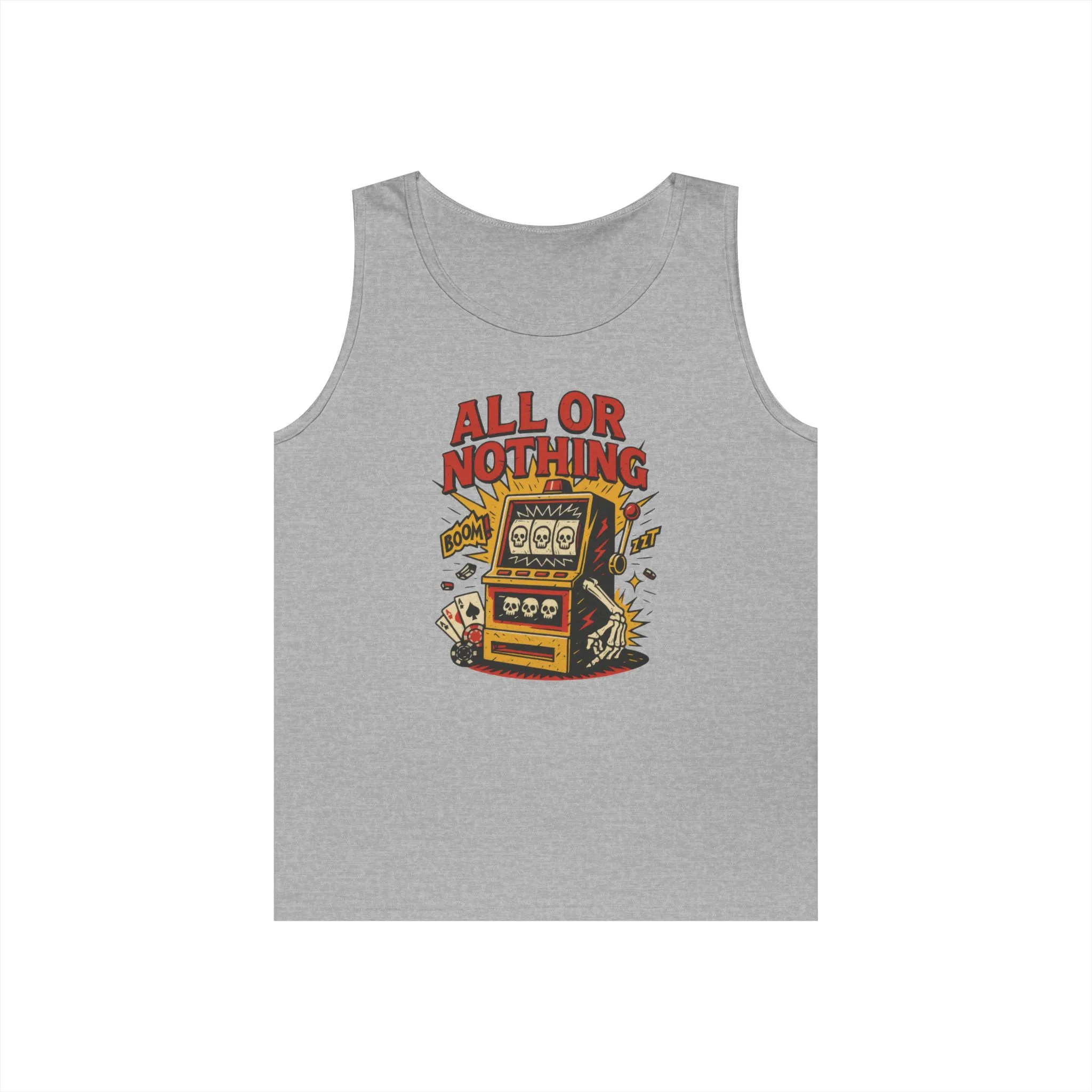 Retro Casino Vibes Tank Top, All or Nothing Design, Gift for Gamers, Poker Lover Gift, Gaming Apparel, Slot Machine Graphic - Image 5