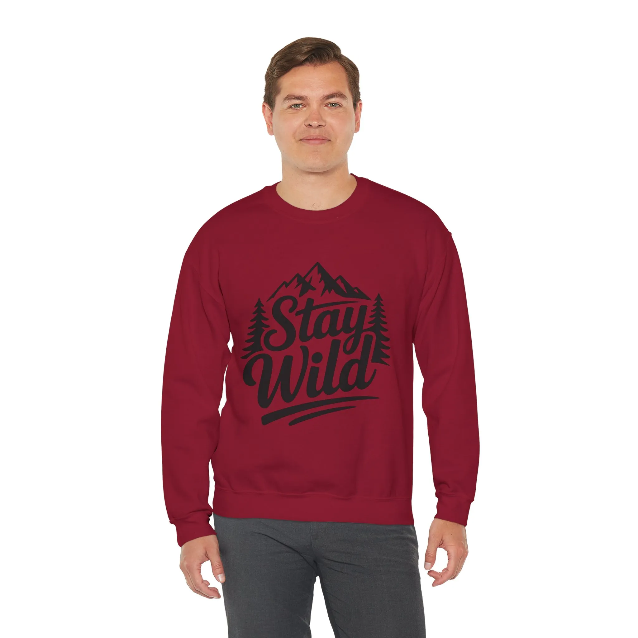 Stay Wild Unisex Crewneck Sweatshirt, Cozy Casual Wear for Adventurers, for Nature Lovers, Mountain Nature Unisex Crewneck Sweatshirt - Image 36