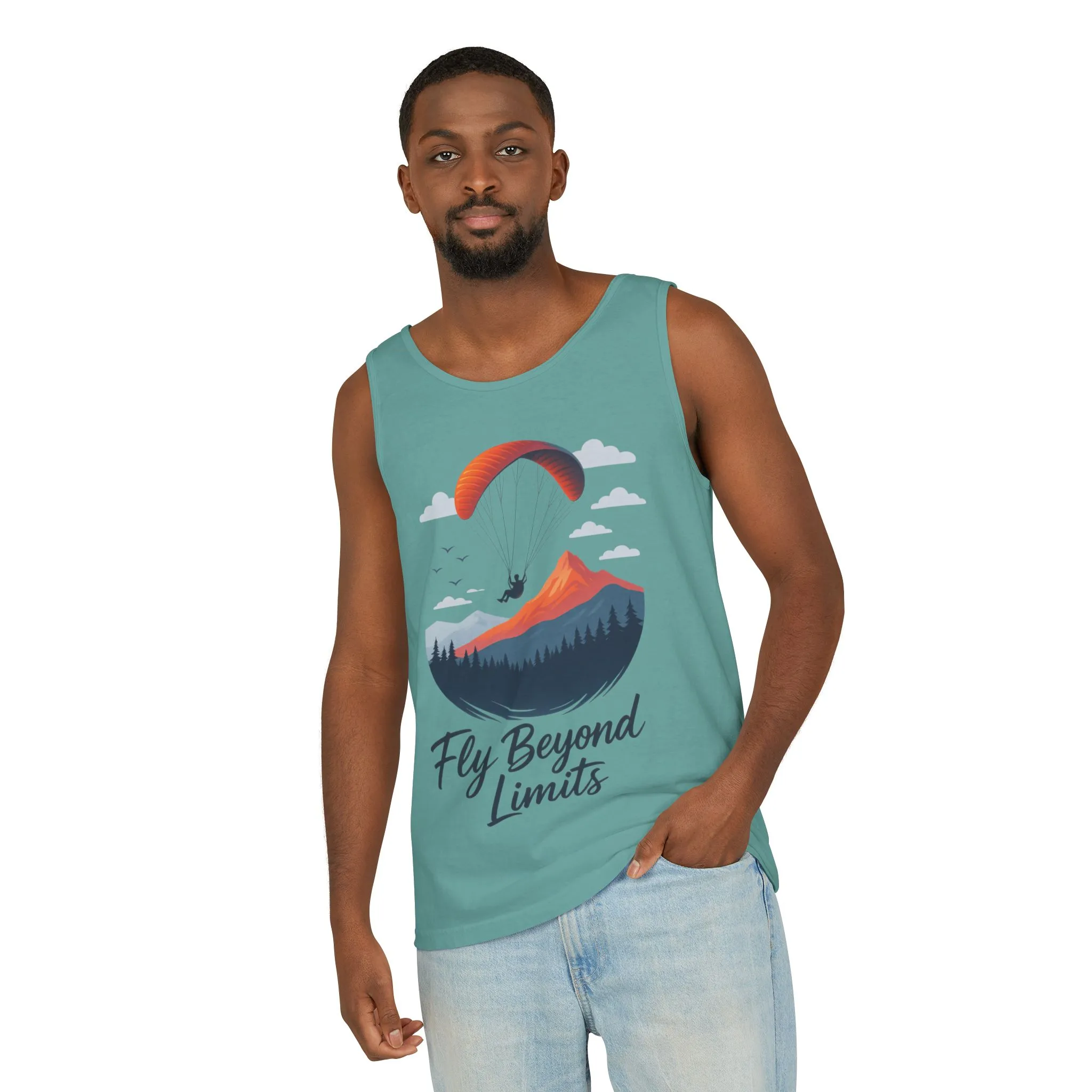 Adventure-Inspiring Fly Beyond Limits Unisex Tank Top, Summer Casual Wear, Outdoor Enthusiast Gift, Travel Apparel, Motivational Gift - Image 18