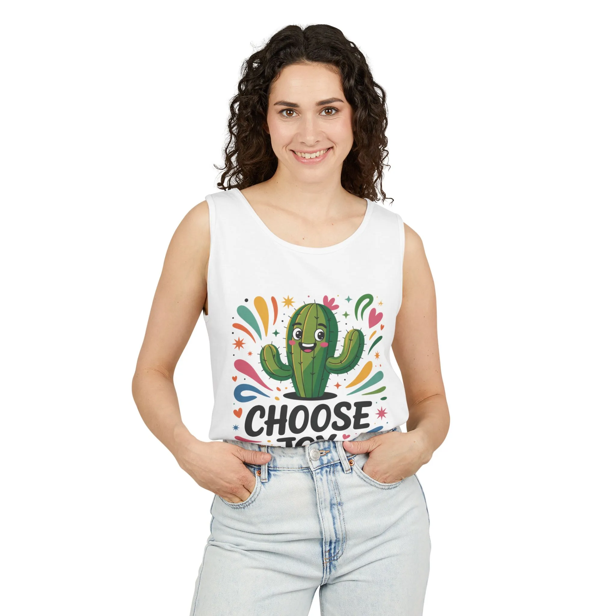 Joyful Cactus Womens Tank Top, Choose Joy Always, Summer Tank, Casual Wear, Gift for Friends, Trendy Top, Vacation Outfit - Image 5