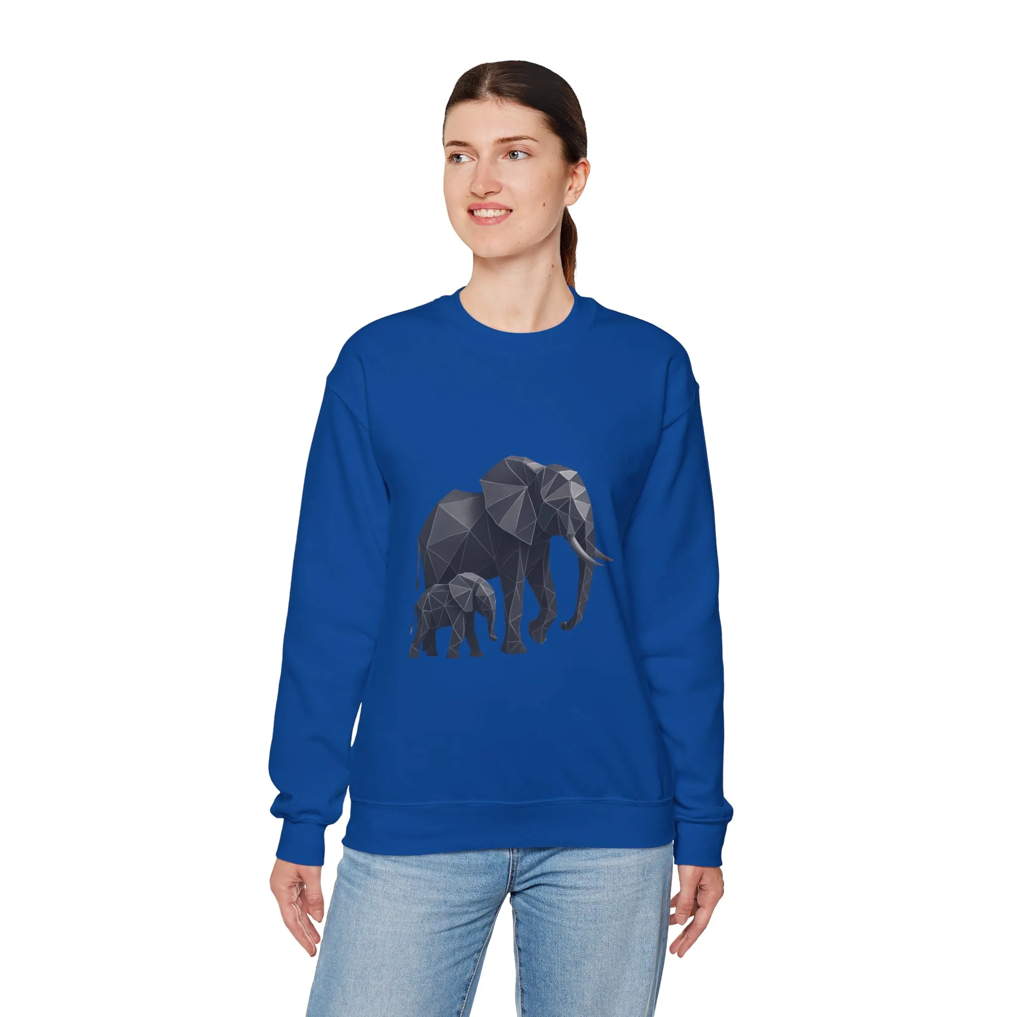 Geometric Elephant Sweatshirt, Cozy Unisex Crewneck, Animal Lover Gift, Nature Inspired Apparel, Eco-Friendly Fashion, Gift for Her - Image 27