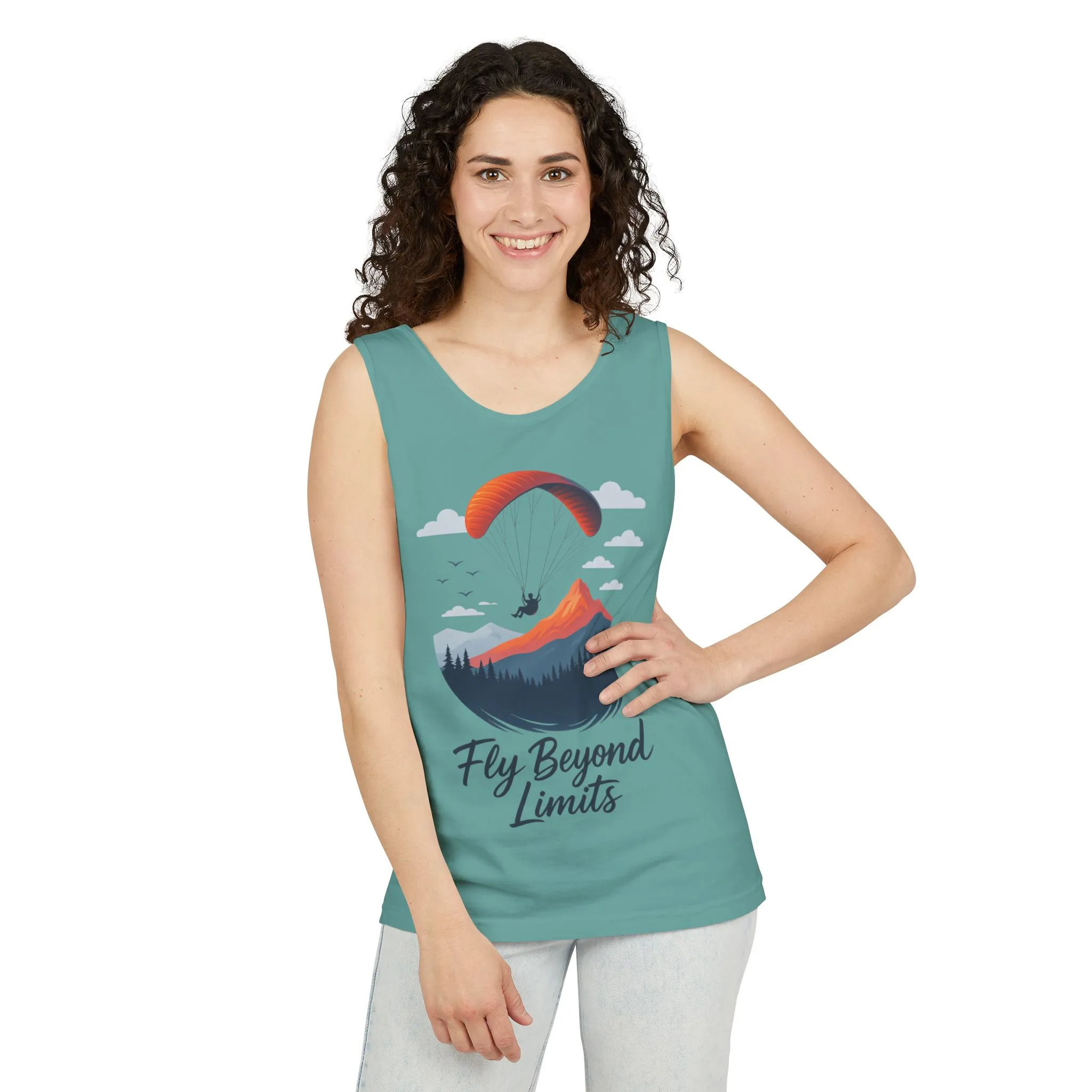 Adventure-Inspiring Fly Beyond Limits Unisex Tank Top, Summer Casual Wear, Outdoor Enthusiast Gift, Travel Apparel, Motivational Gift - Image 17