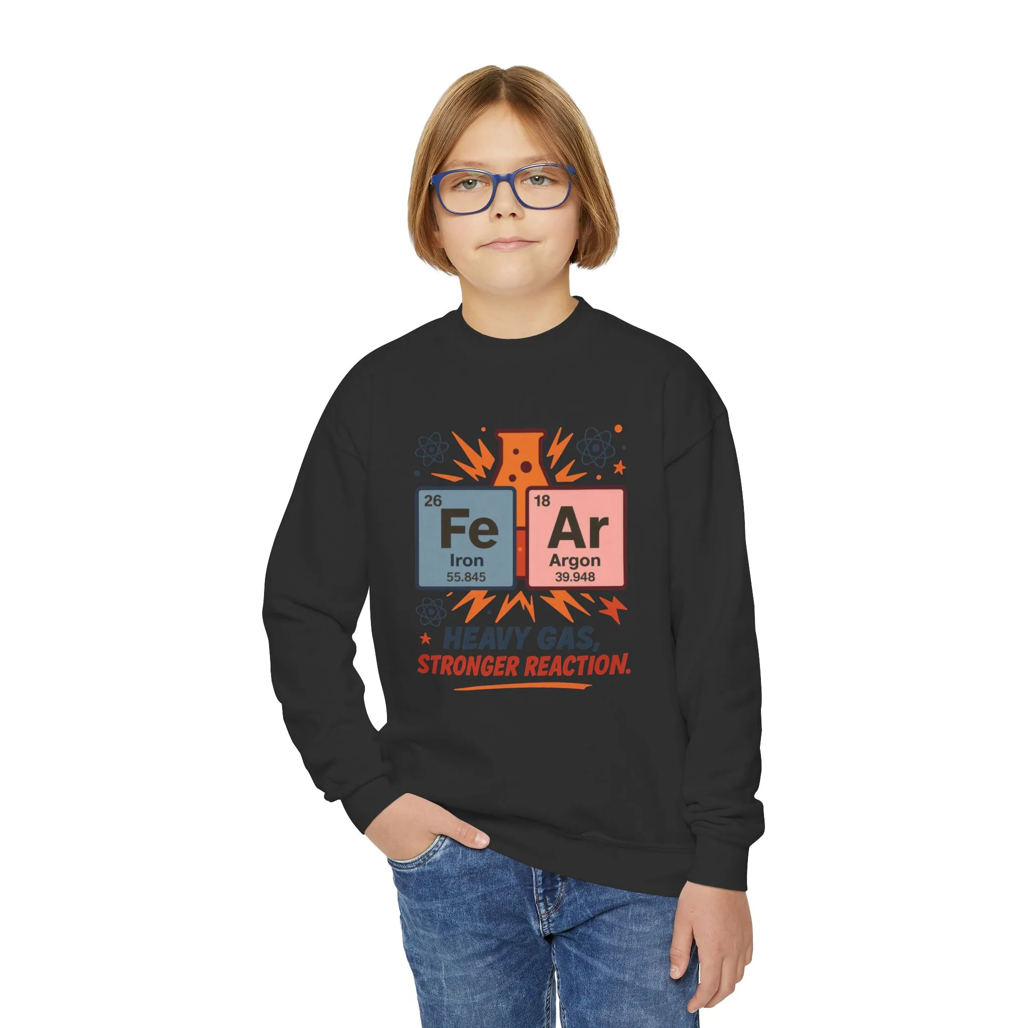 Youth Science Sweatshirt for Kids, Funny Chemistry Gift, Heavy Gas Reaction Crewneck, Science Class Apparel, Educational Sweater - Image 8