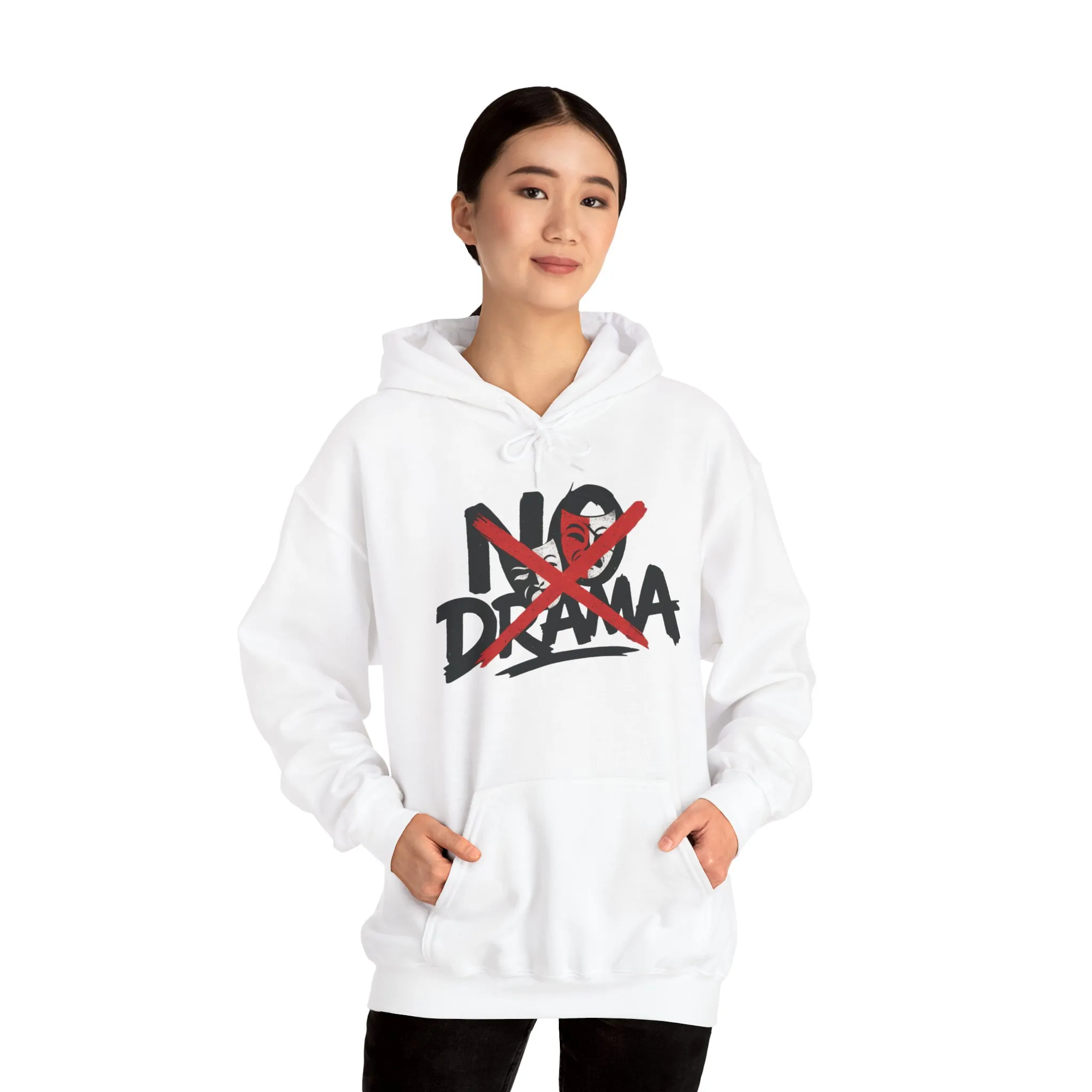 No Drama Womens Hooded Sweatshirt, Cozy Hoodie, Casual Gift, Relaxed Style, Everyday Wear, Funny Sweatshirt - Image 39