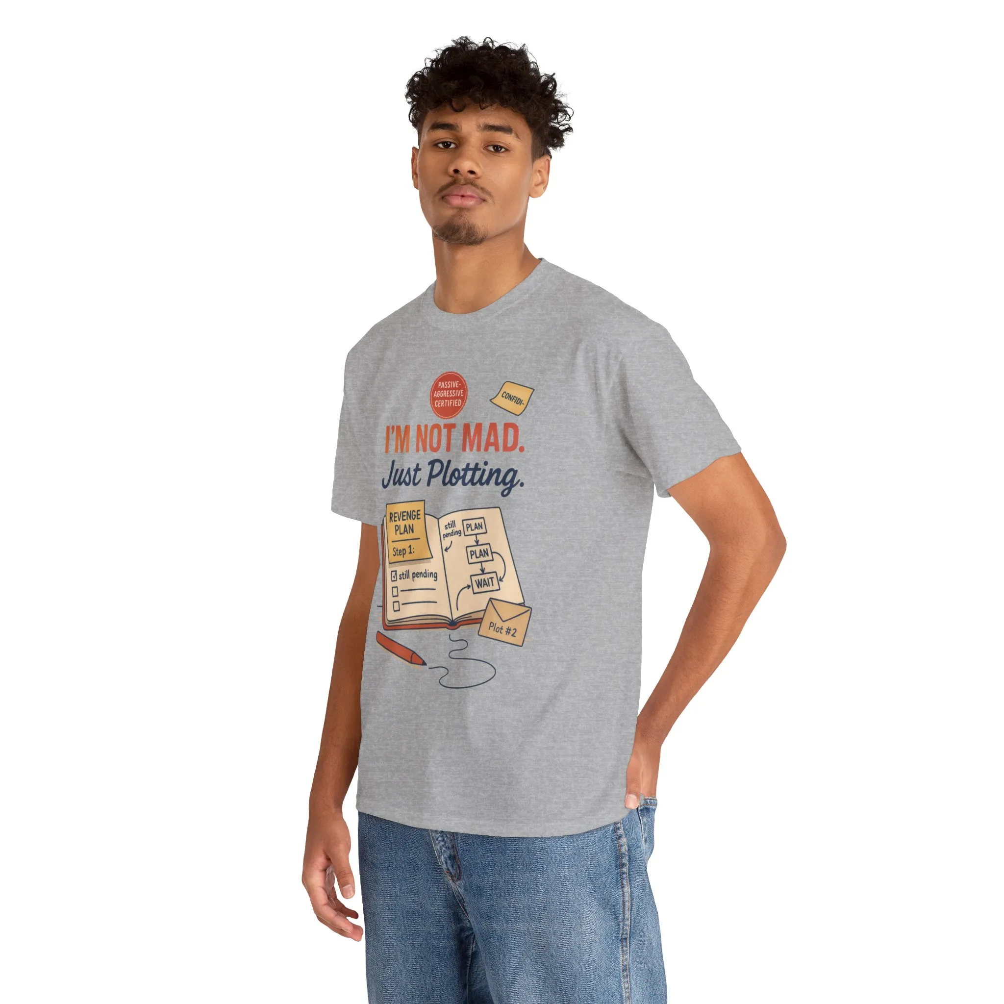 Funny Revenge Plan T-Shirt for Men, I'm Not Mad Just Plotting, Passive Aggressive Humor Tee, Humor Shirt, Funny Graphic Tee - Image 9