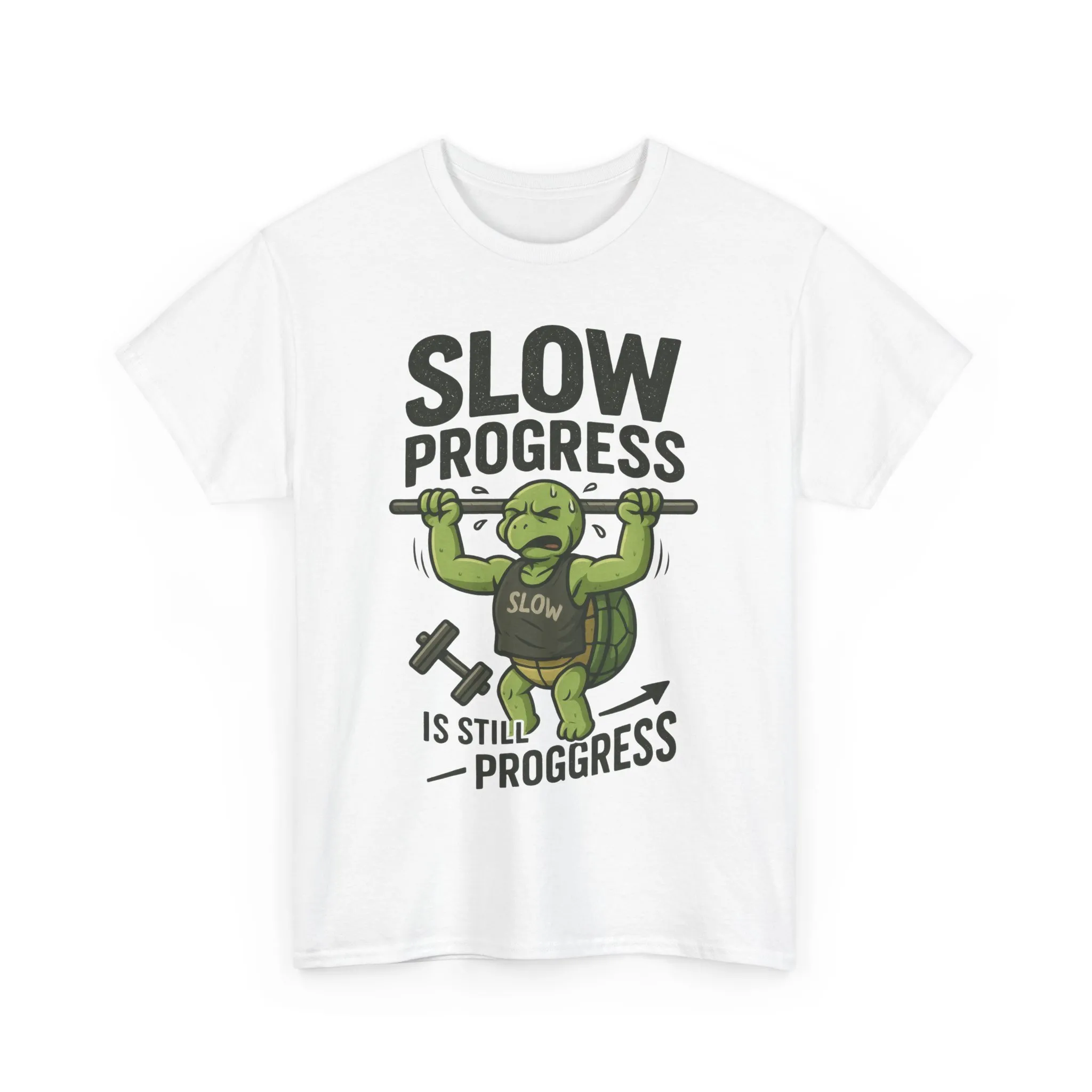 Slow Progress Gym Shirt, Funny Turtle Workout Tee for Men, Motivational Fitness Gift, Humor T-Shirt, Unisex Activewear, Workout Gift - Image 4