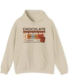 Chocolate Lovers Comfort Hoodie, Perfect Gift for Chemistry Lovers, Casual Wear, Sweet Treats Enthusiasts, Birthdays, Chemistry Students