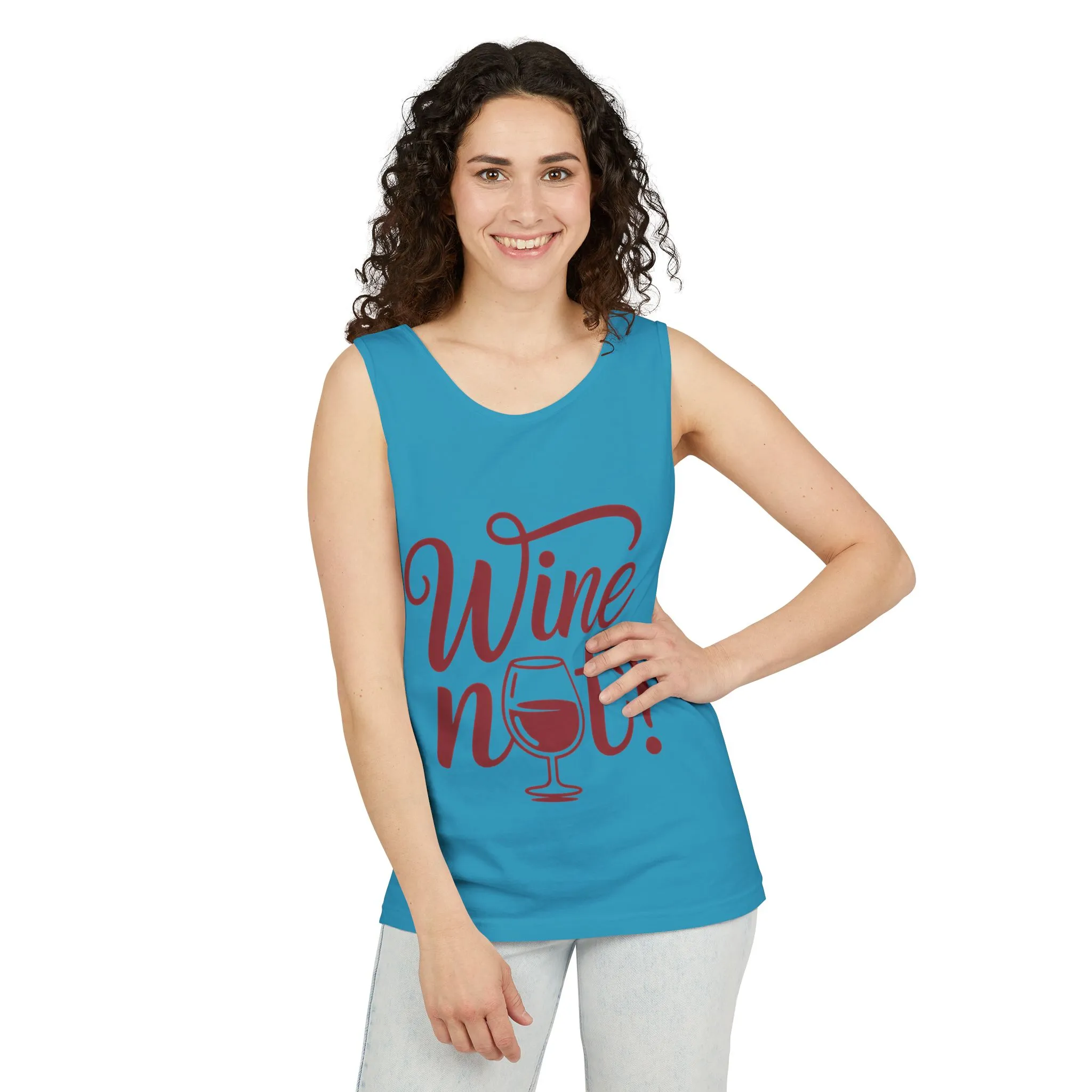 Unisex Garment Tank Top, Wine Not? Tank Top - Perfect for Summer Parties, Wine Lovers, Gifts, Casual Wear, or Vacations - Image 12