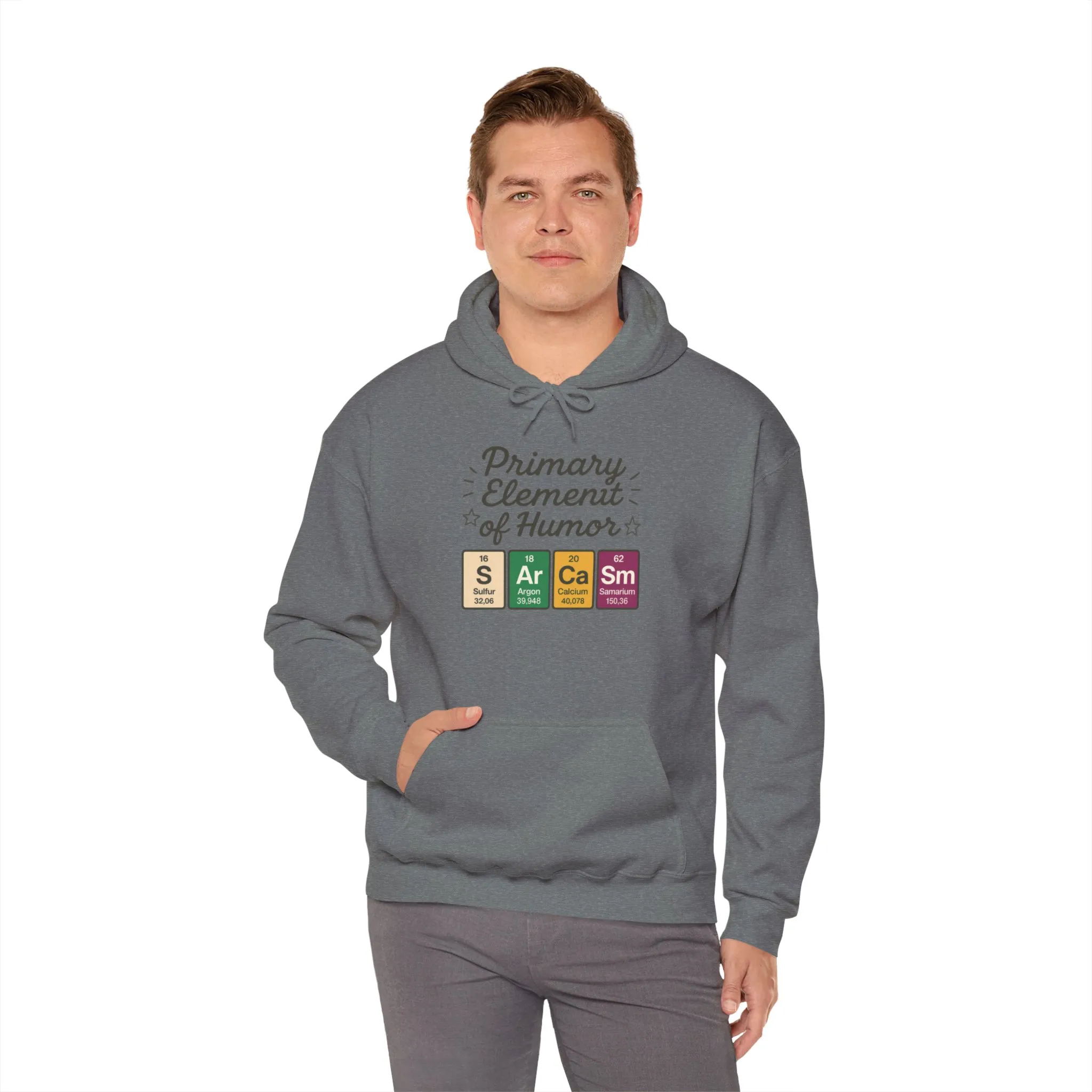 Sarcasm Hoodie for Men, Funny Nerd Hoodie, Primary Element of Humor Sweatshirt, Science Lover Gift for Him, Sarcastic Humor Apparel - Image 16