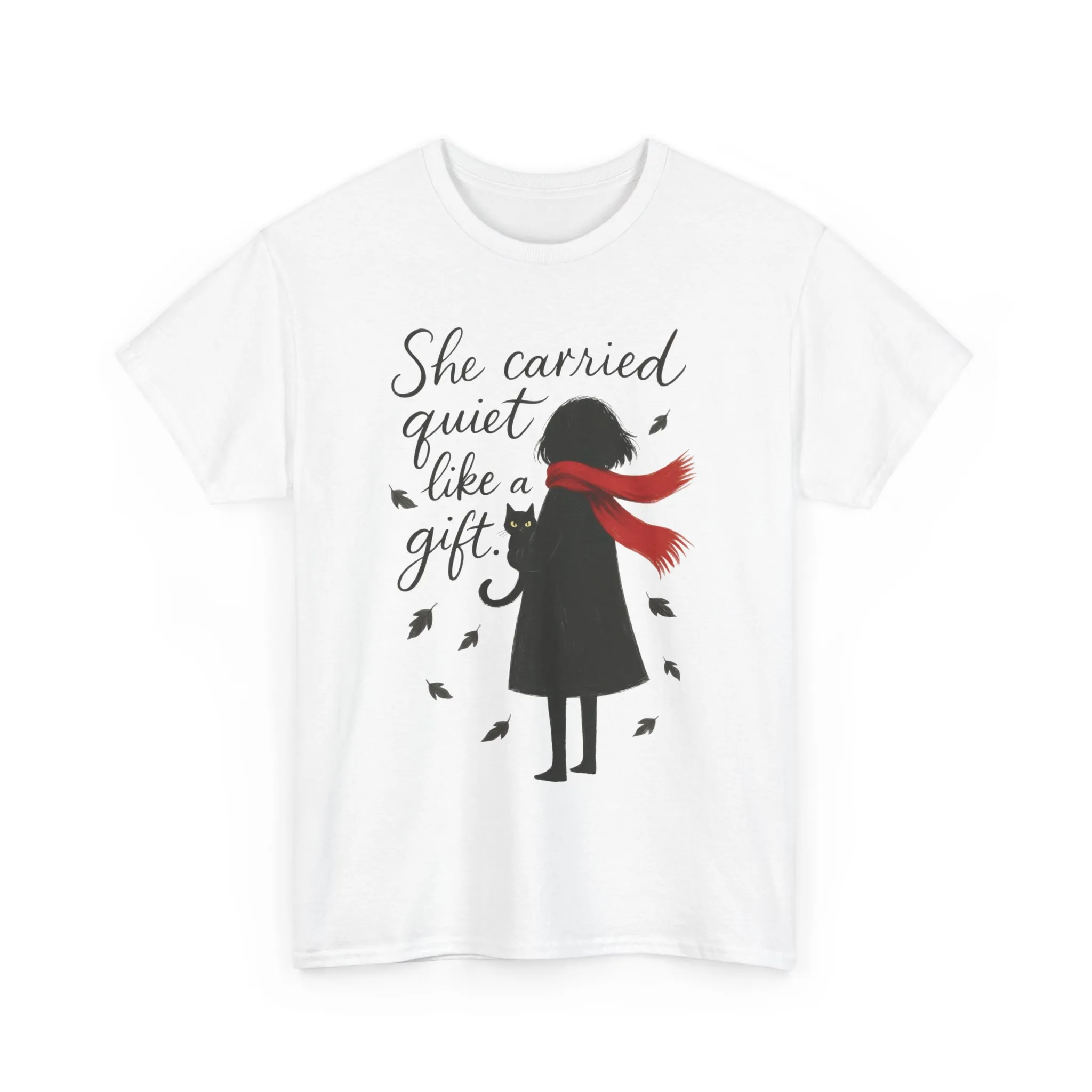 Cat Lover Womens T-Shirt, Whimsical Hand-Drawn Illustration Tee, Artistic Minimalist Gift for and Introverts, Cute Animal Apparel - Image 2
