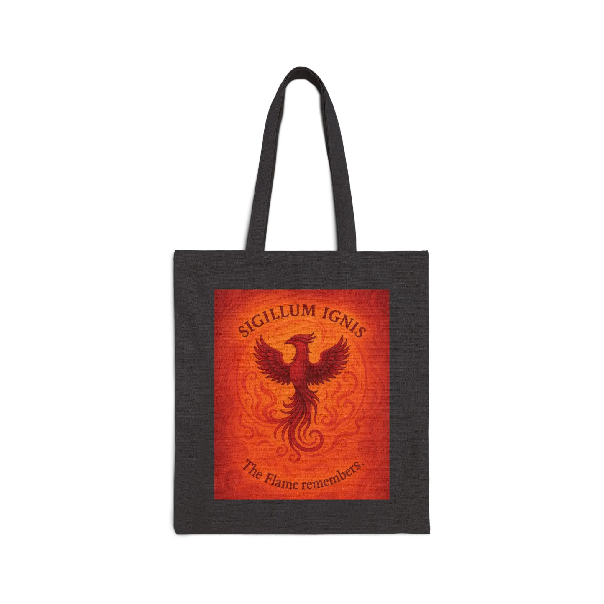 Phoenix Fire Element Tote Bag, Sigillum Ignis Mandala, “The Flame Remembers”, Four Elements Series Canvas Bag, Boho Bag